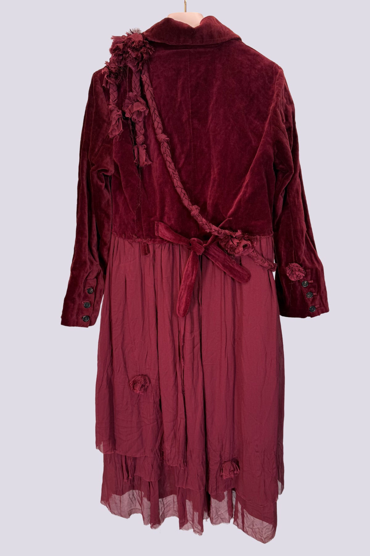 Cappotto in velluto bordeaux