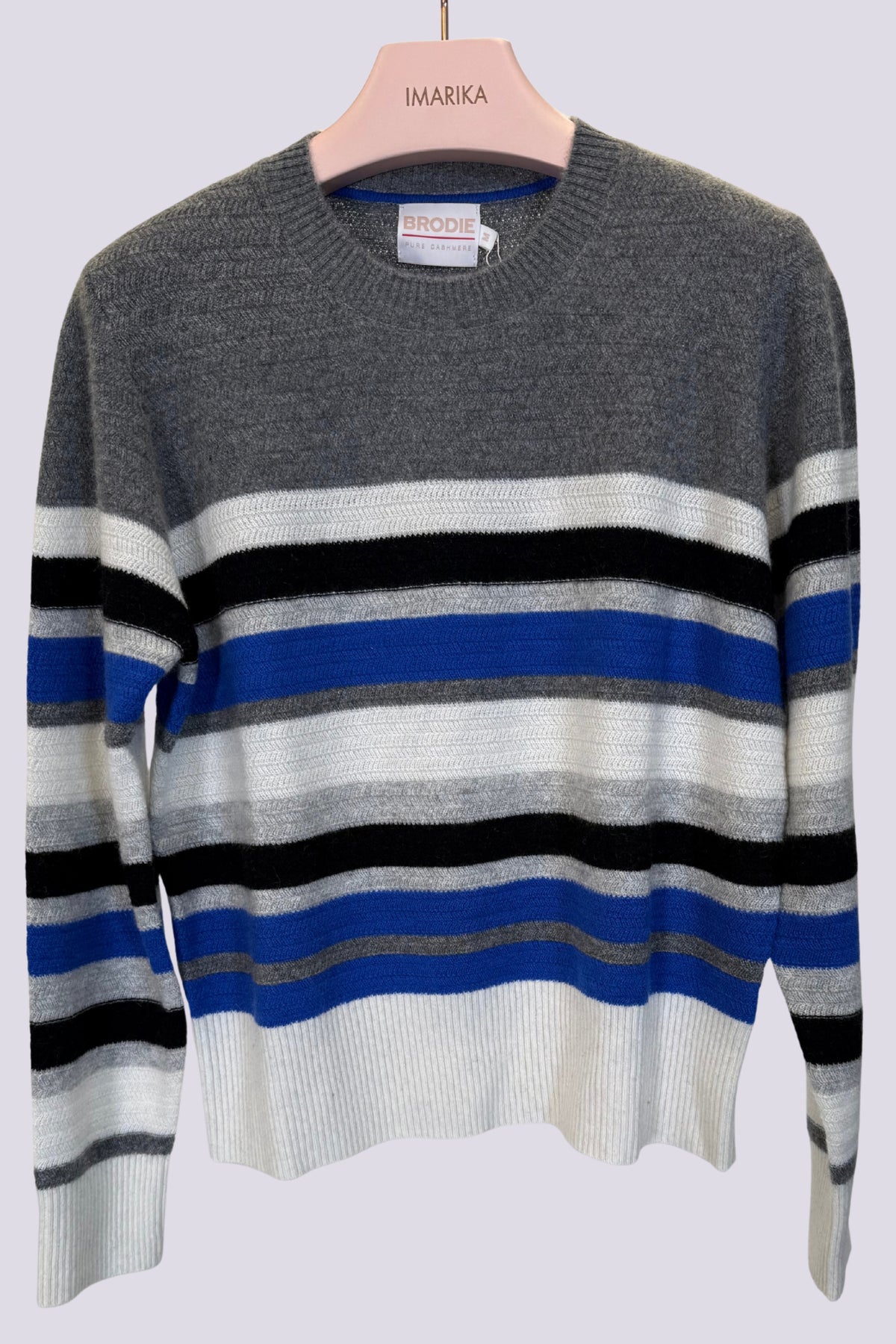 Maglione grigio a righe