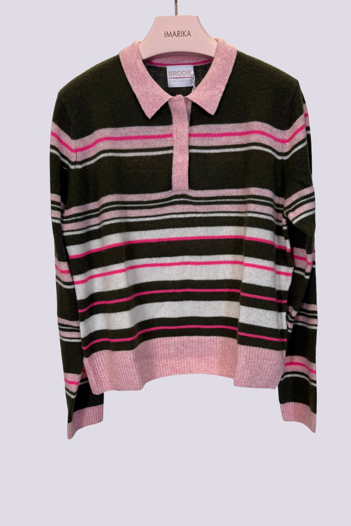 Polo verde a righe