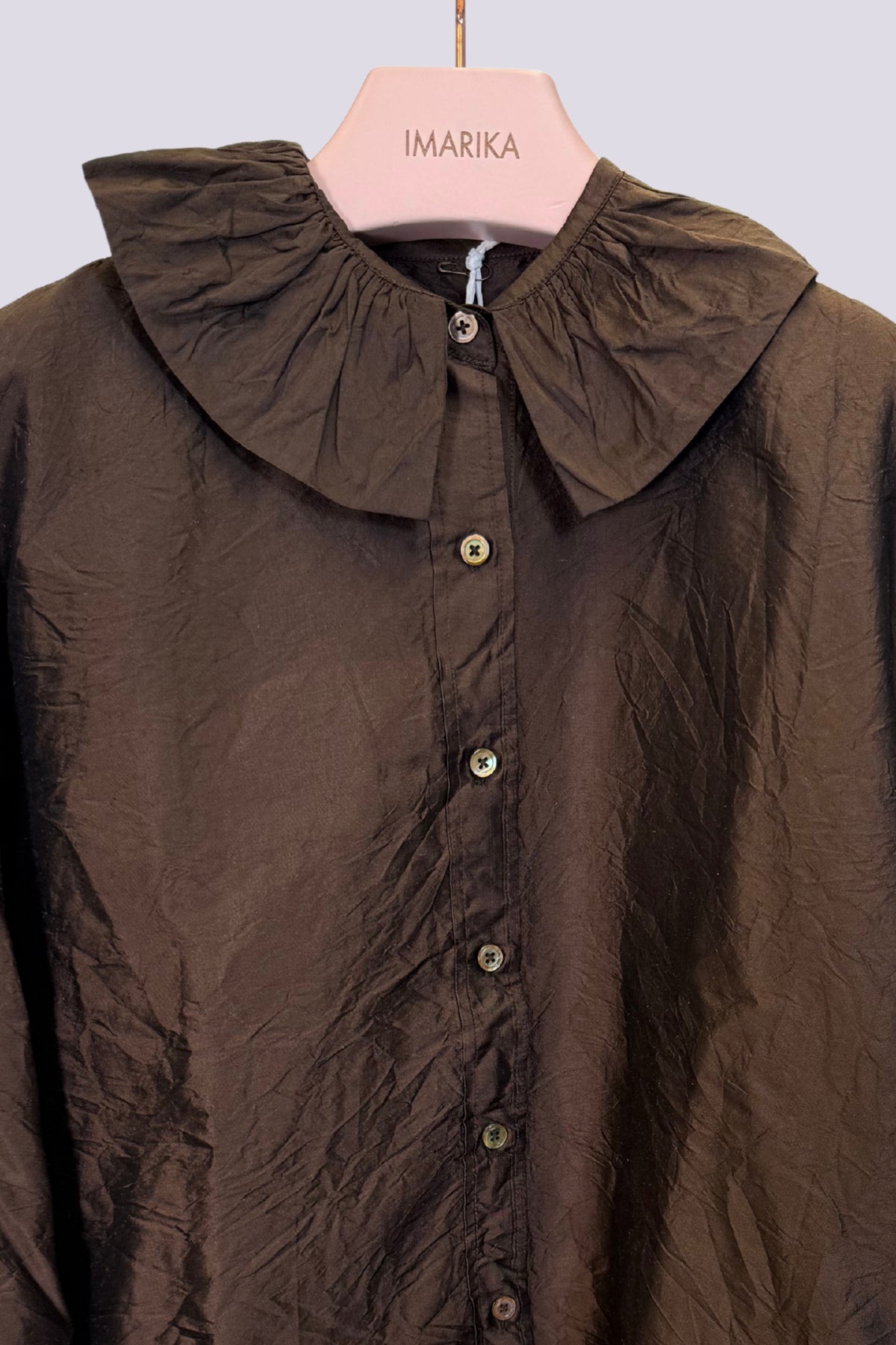 Camicia in seta marrone