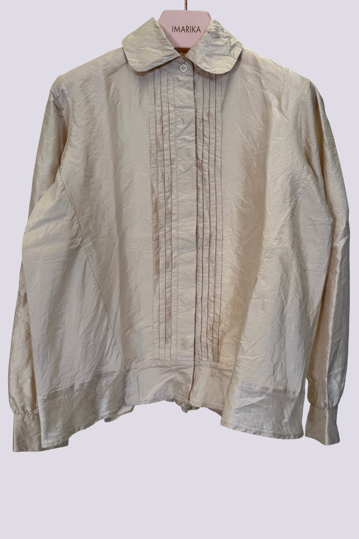 Camicia in seta beige