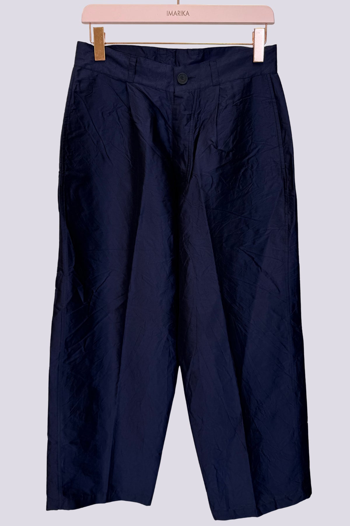 Pantalone in seta blu