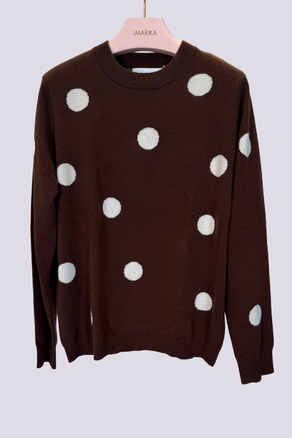 Maglione a pois marrone