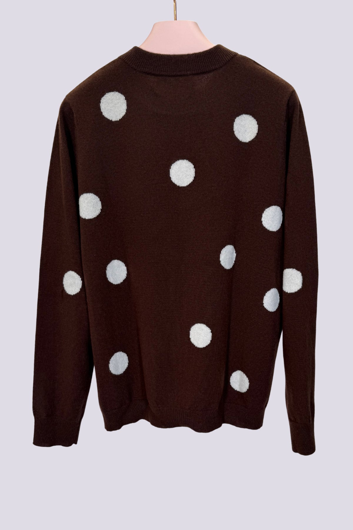 Maglione a pois marrone