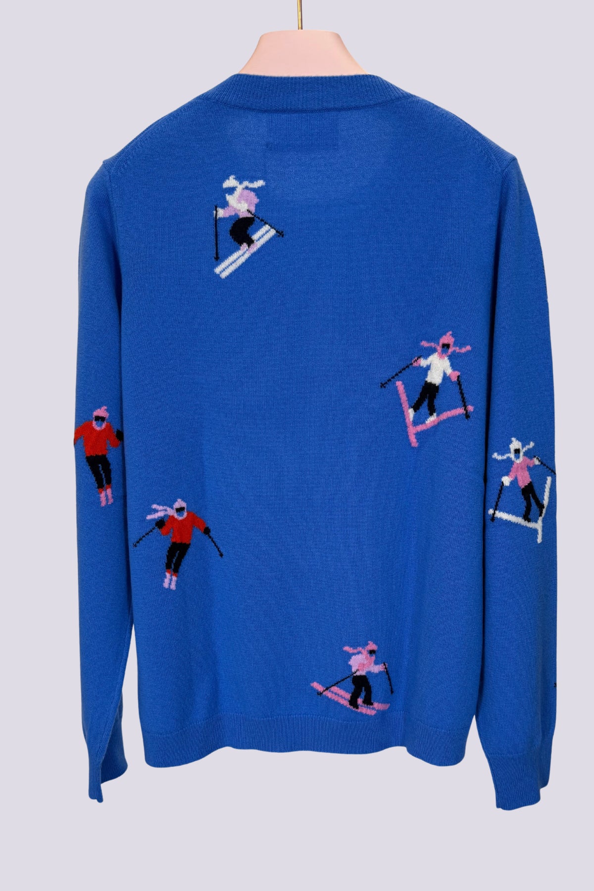 Maglione sciatori azzurro