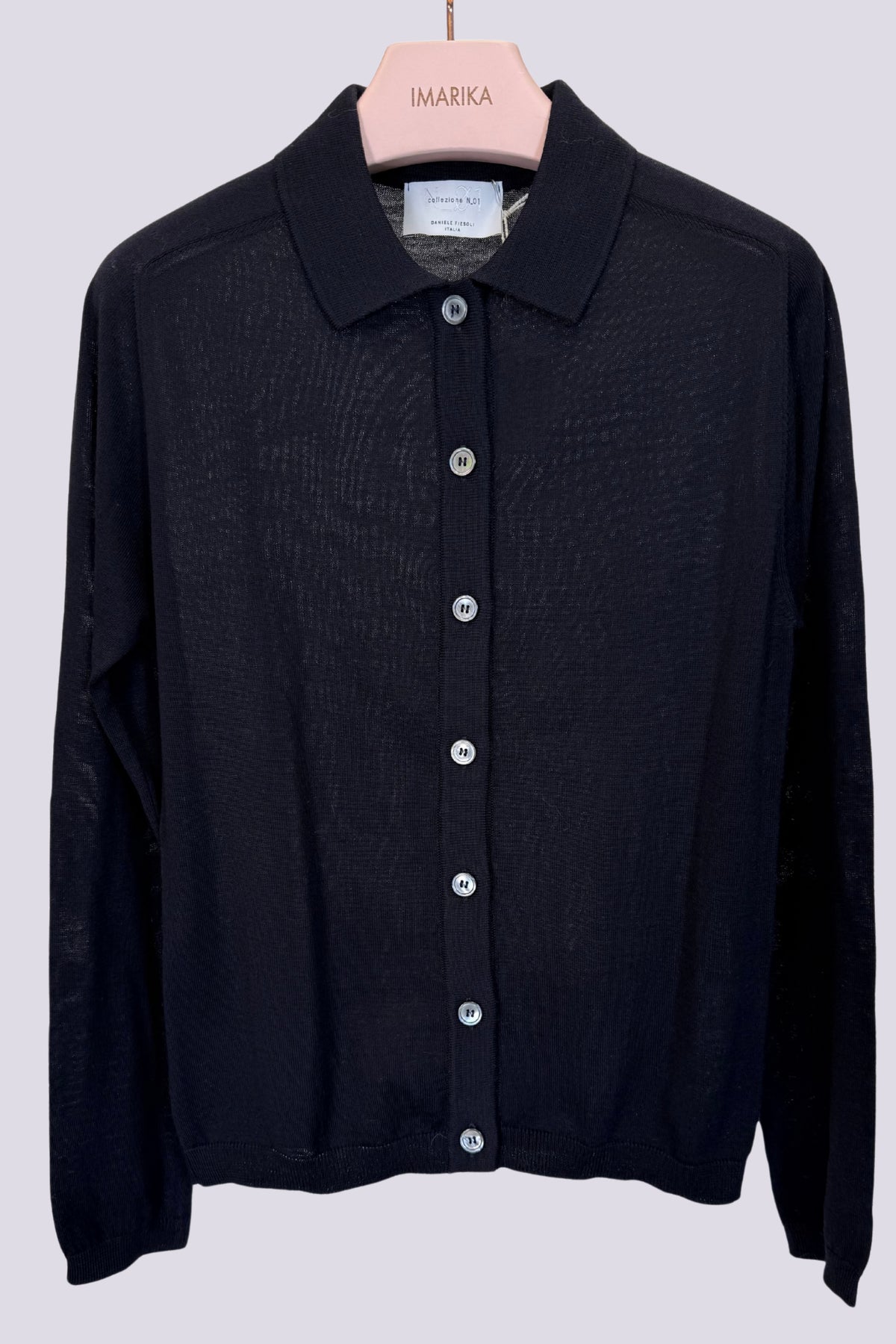 Cardigan a polo blu