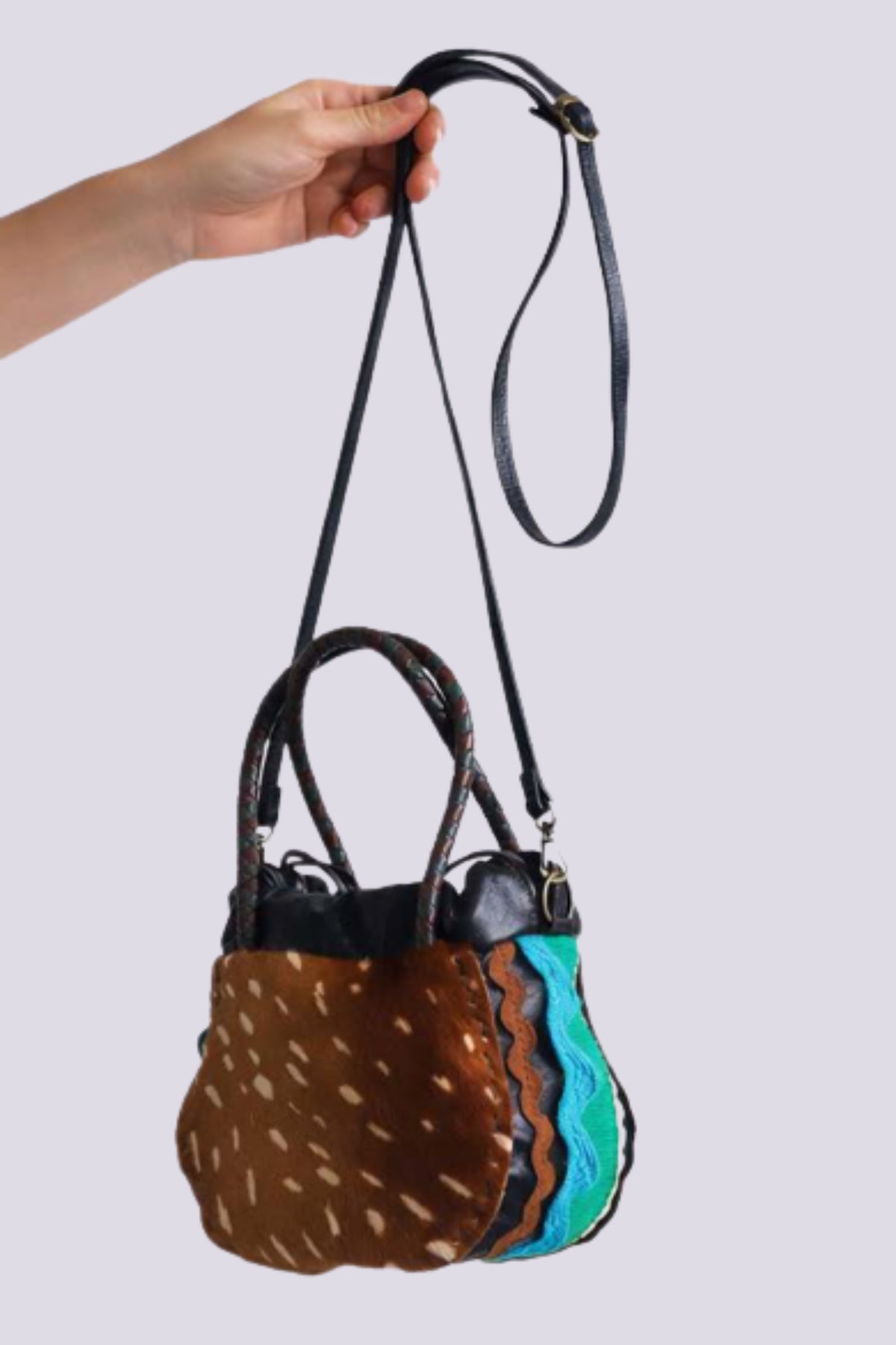 Borsa in pelle con cavallino bambi