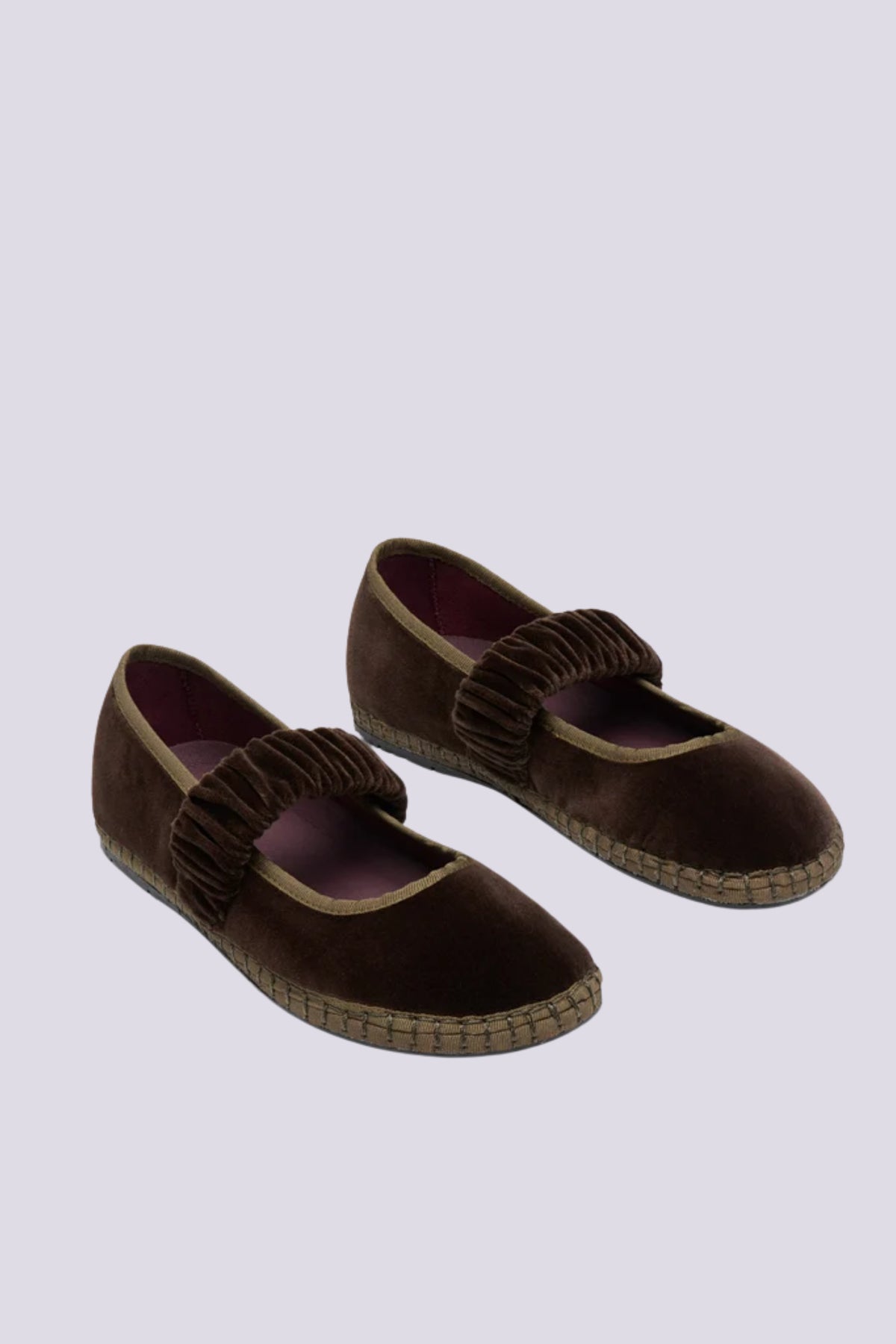 Ballerine in velluto marrone