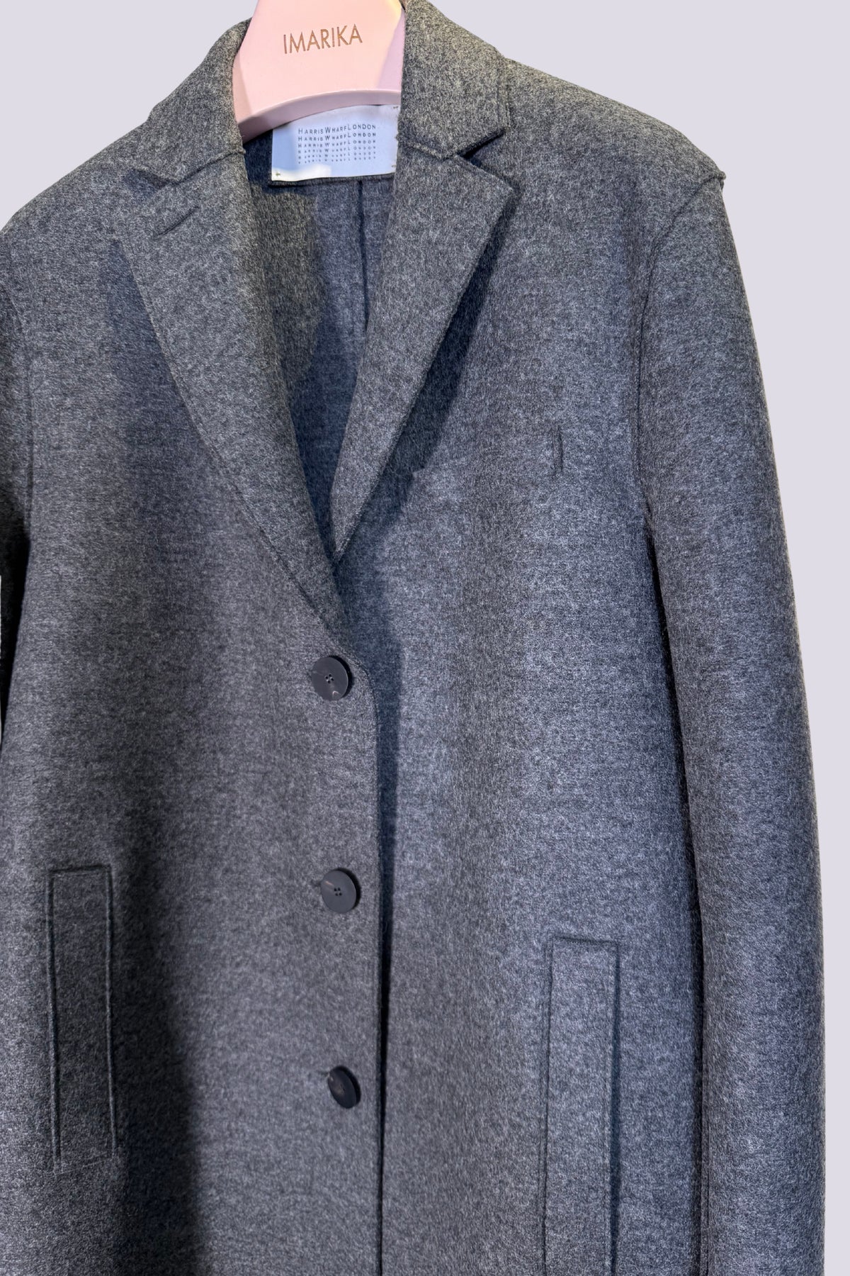 Cappotto lungo monopetto grigio