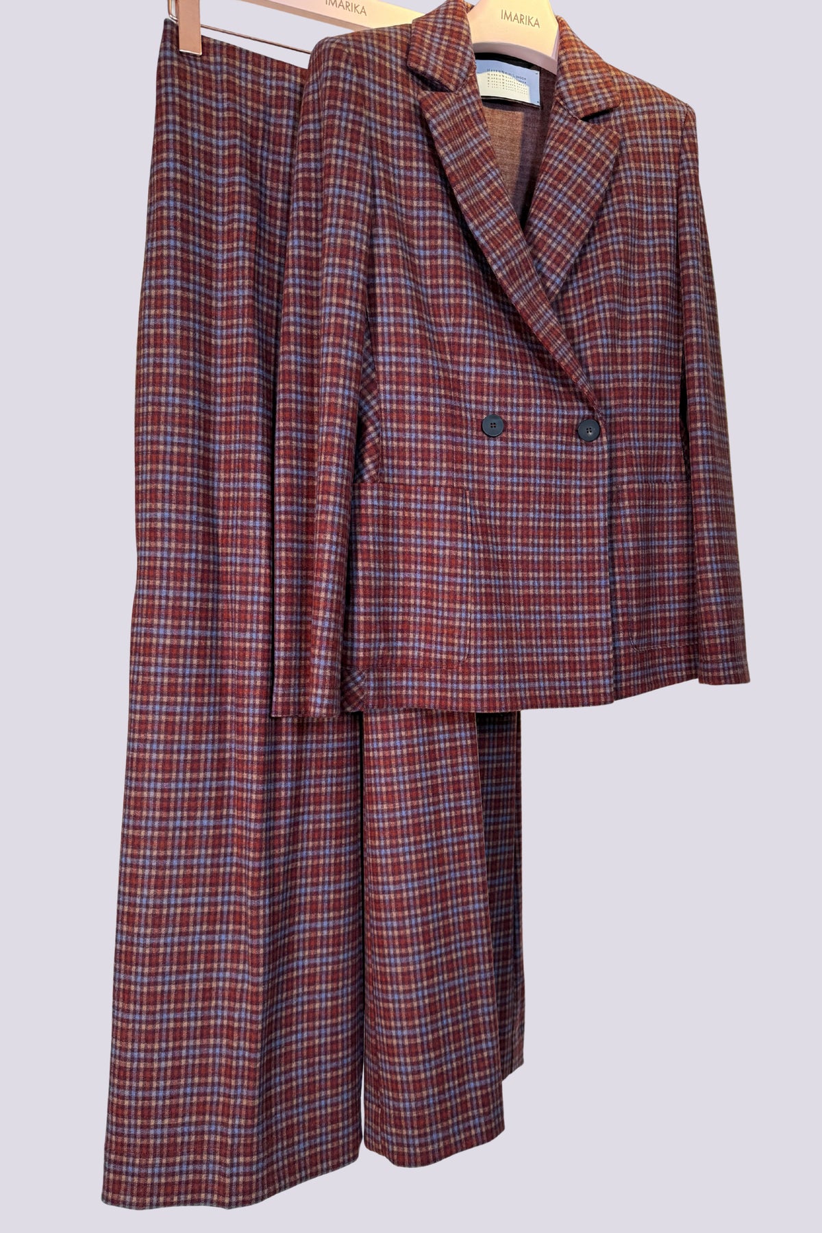 Pantalone check bordeaux