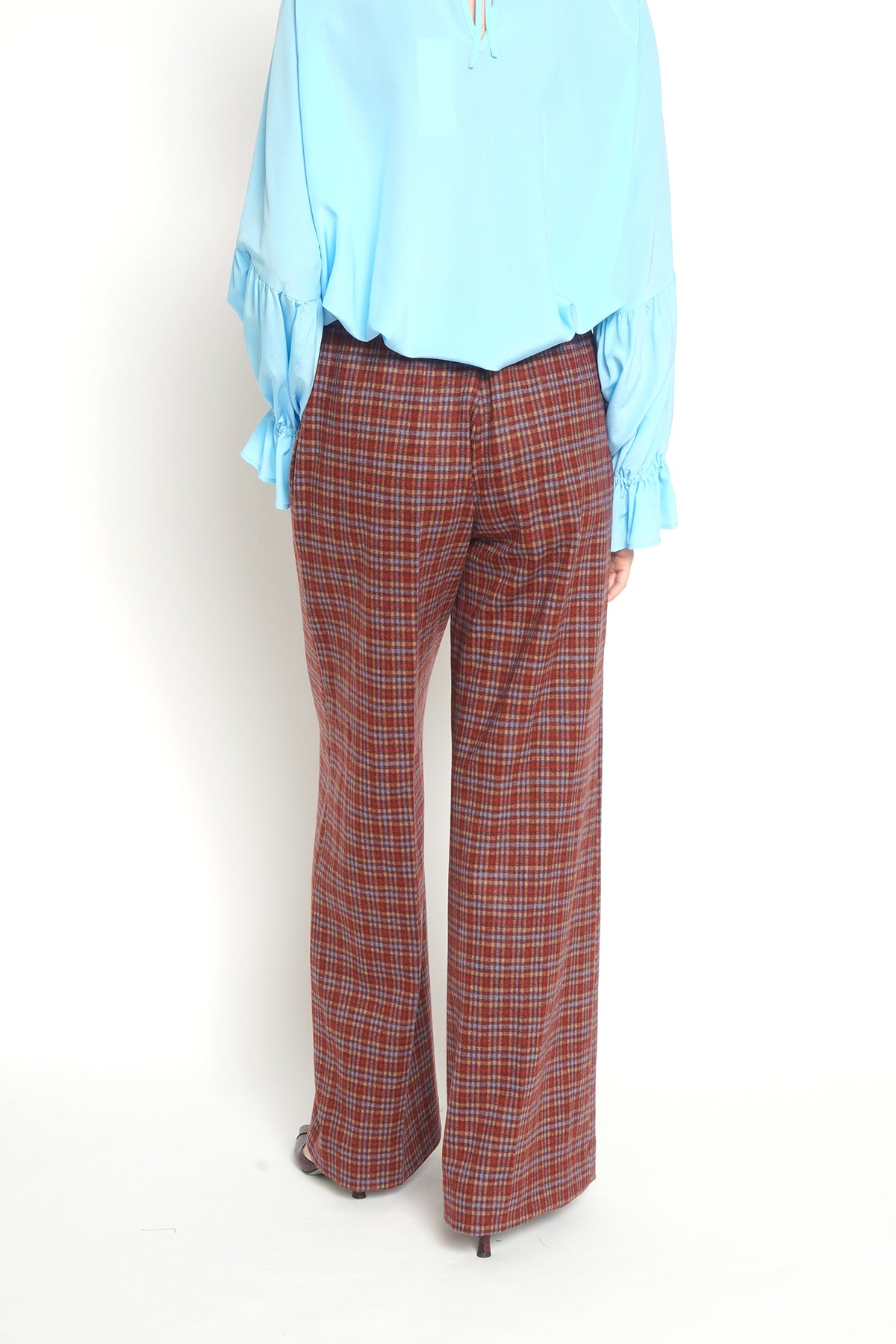 Pantalone check bordeaux