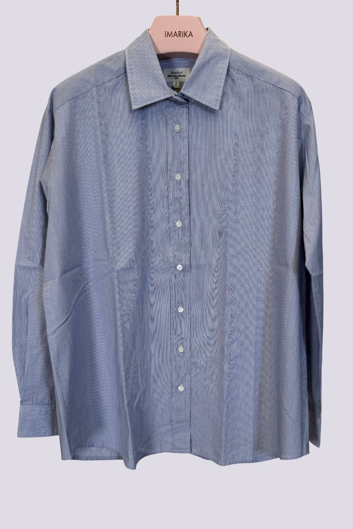 Camicia microrighe blu