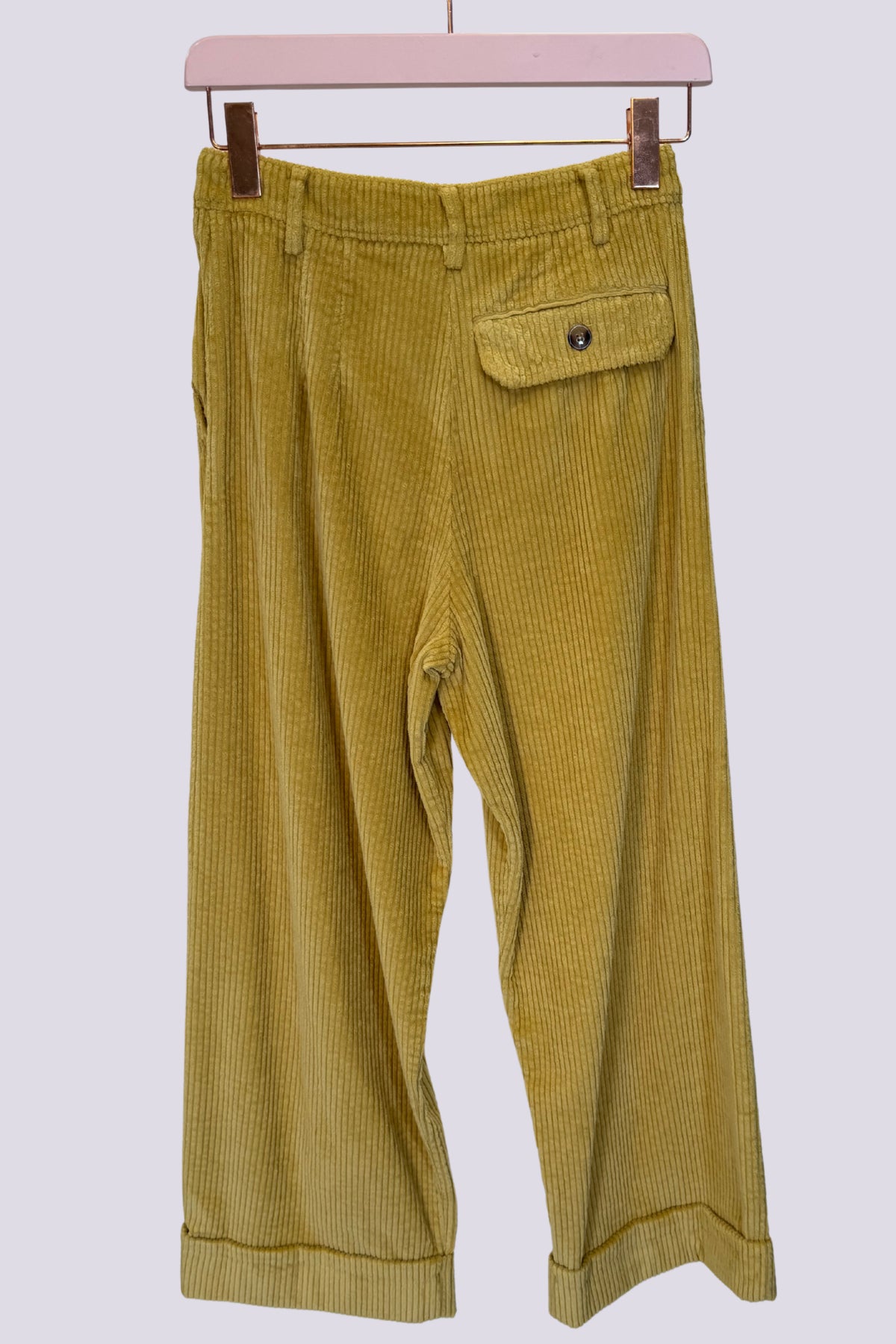 Pantaloni in velluto senape