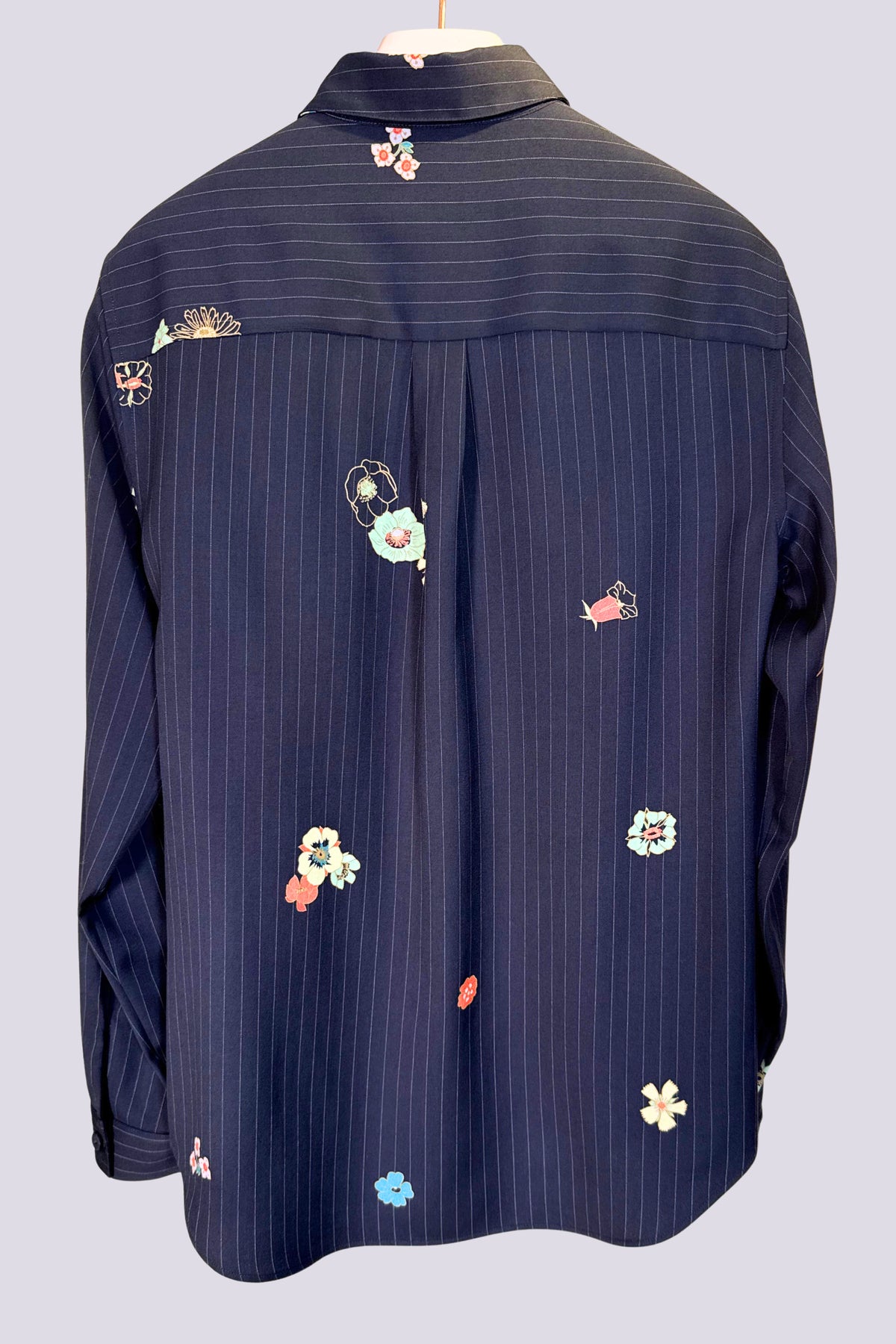 Blusa in seta blu