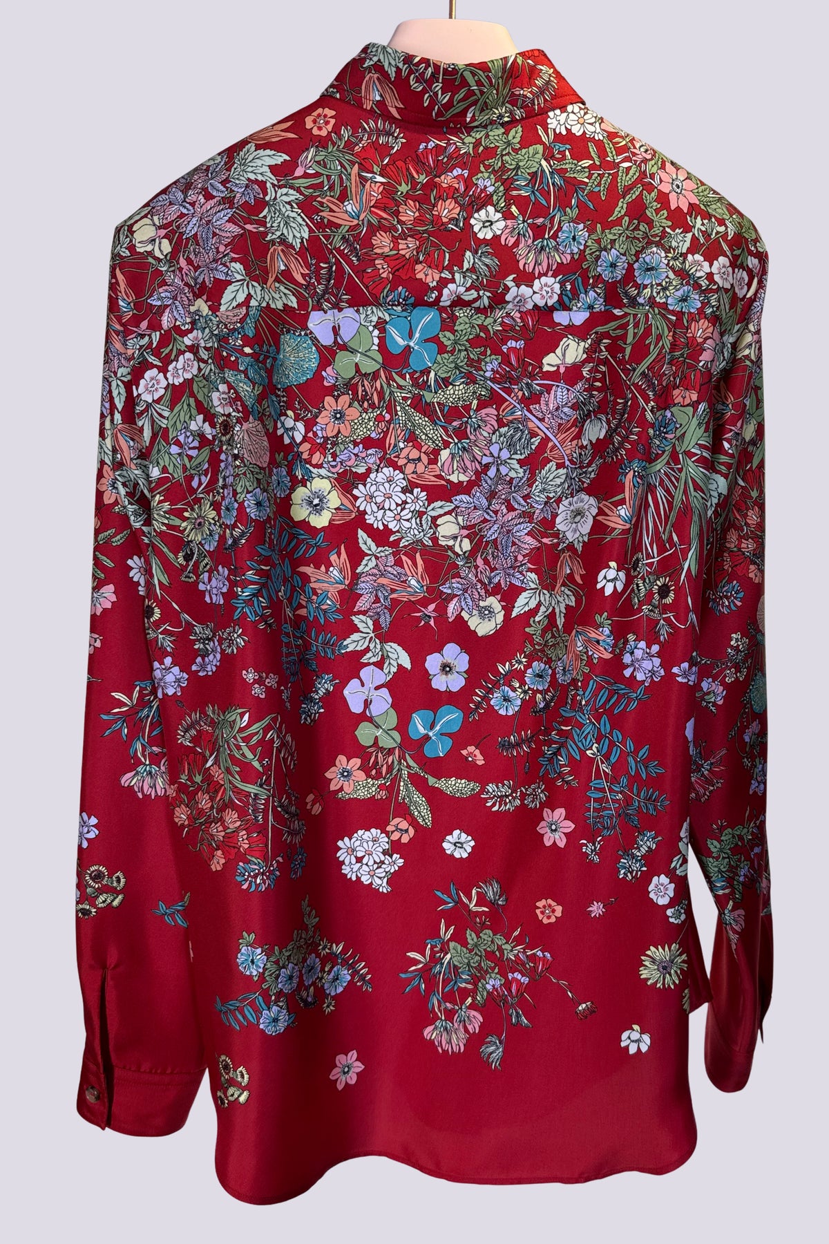 Blusa in seta rosso