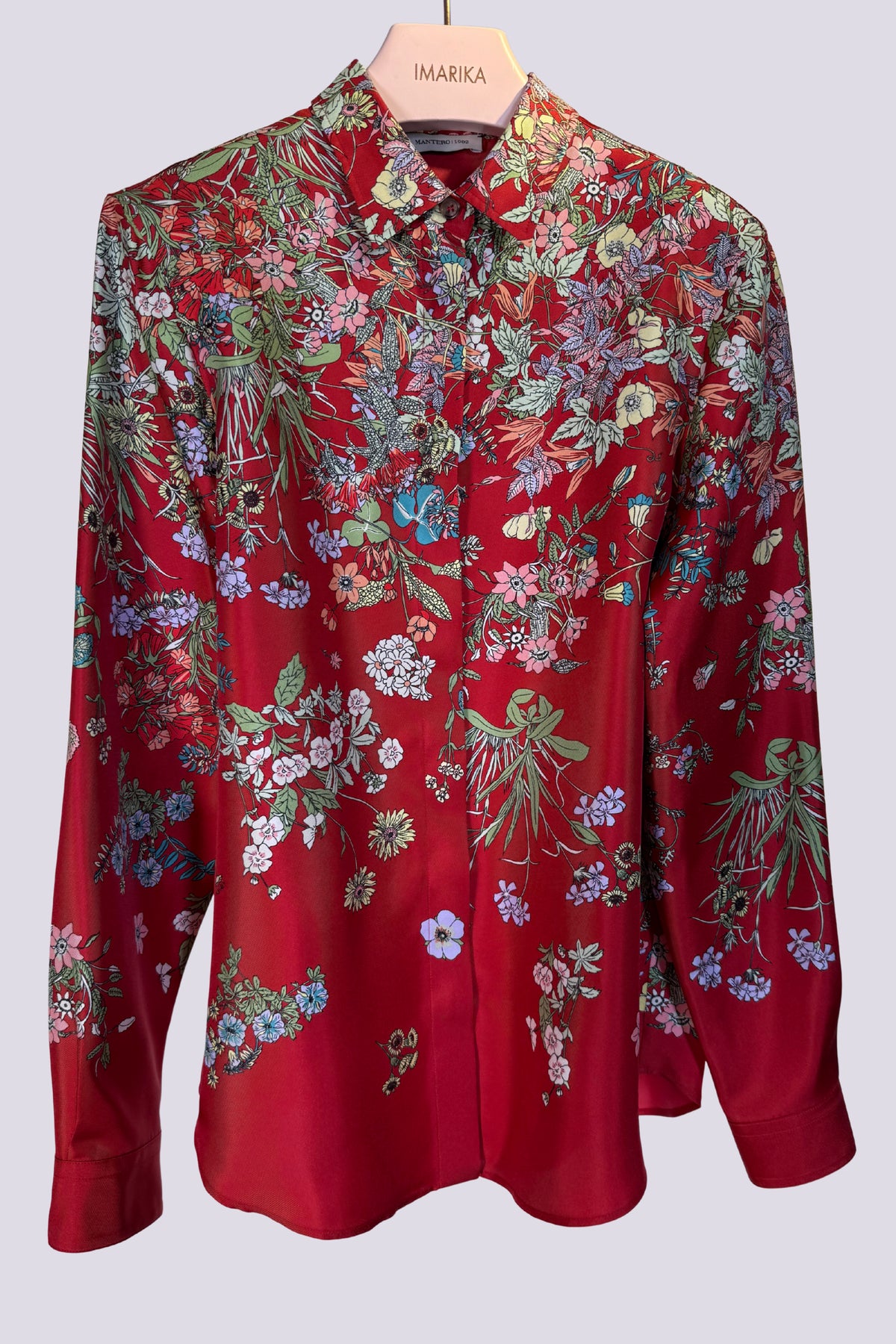 Blusa in seta rosso