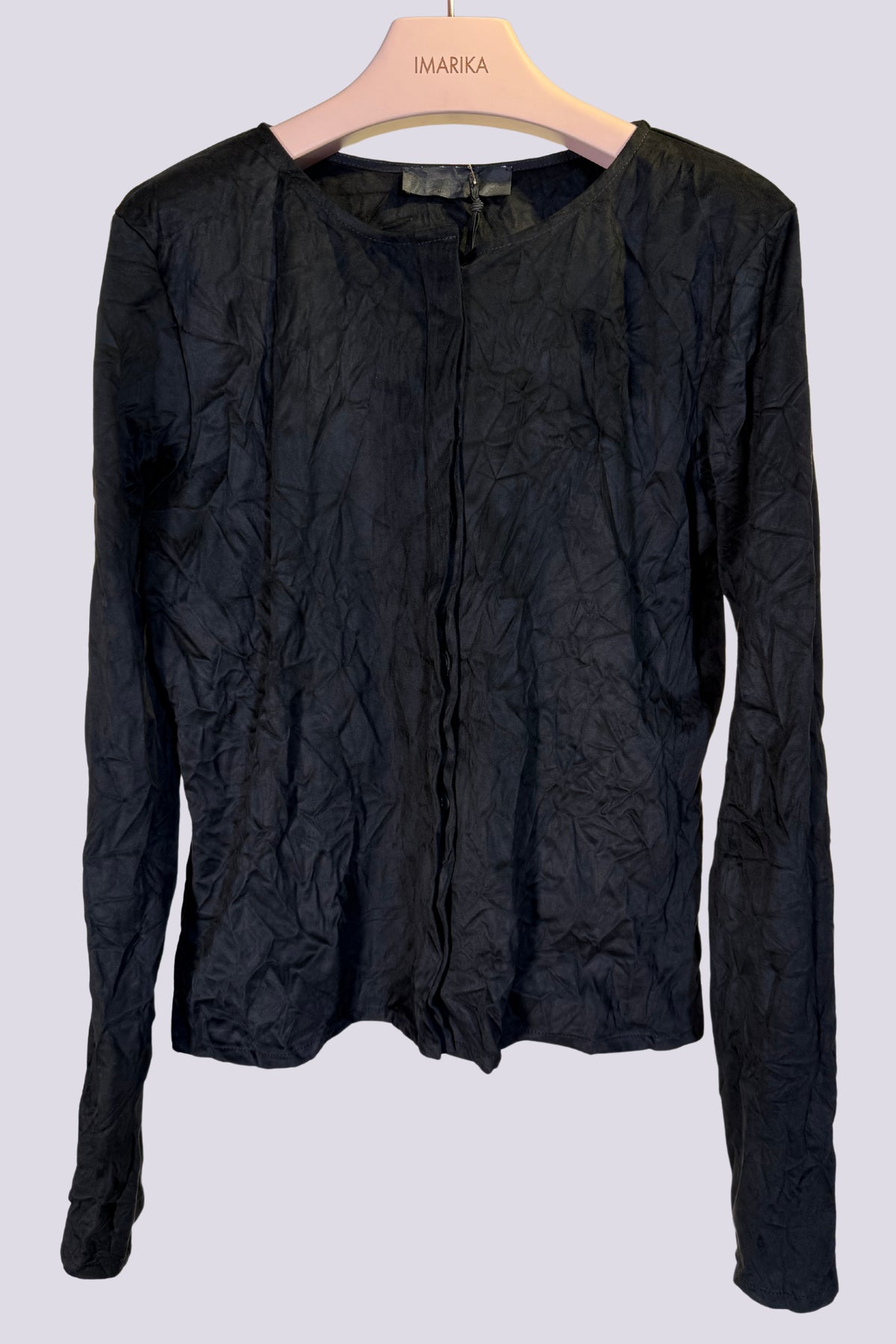 Cardigan stropicciato con bottoni nascosti