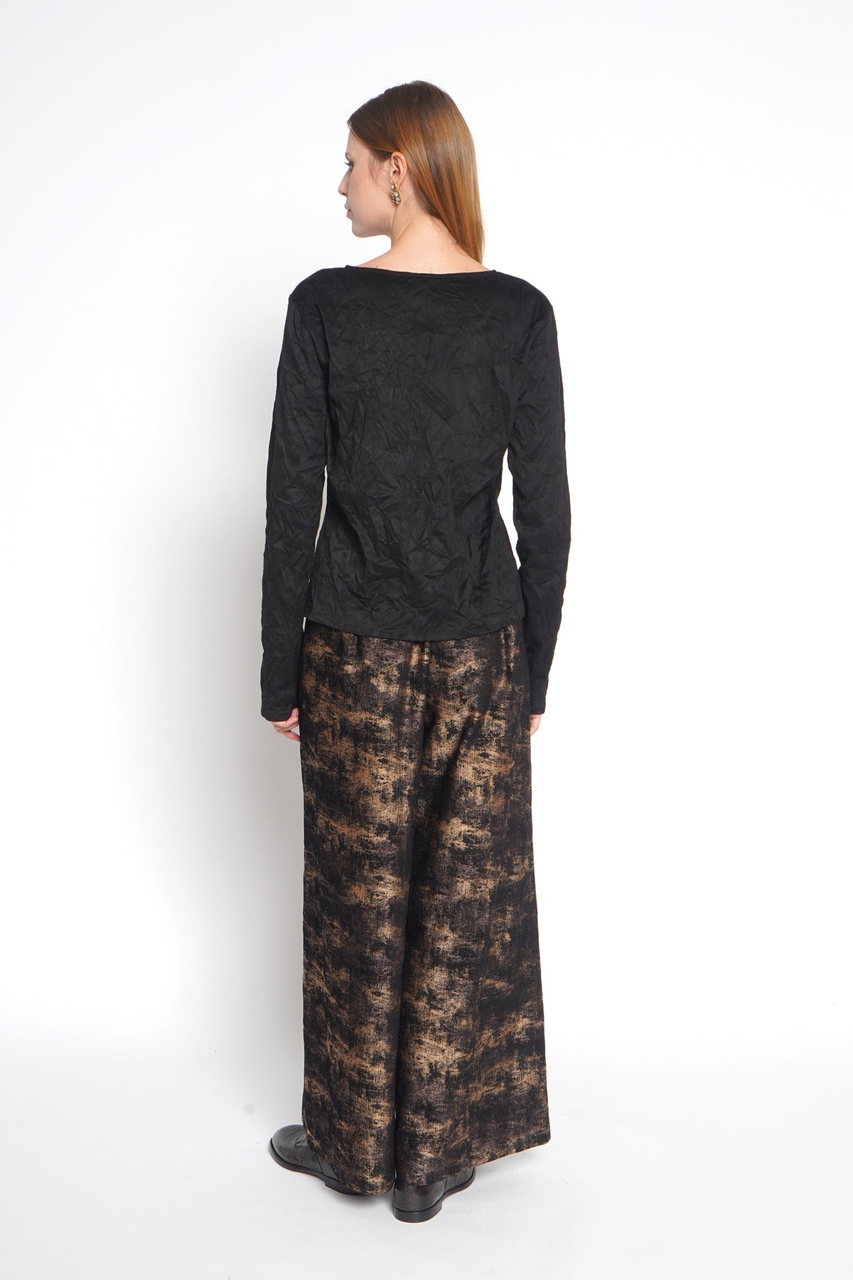 Pantalone ampio oro nero
