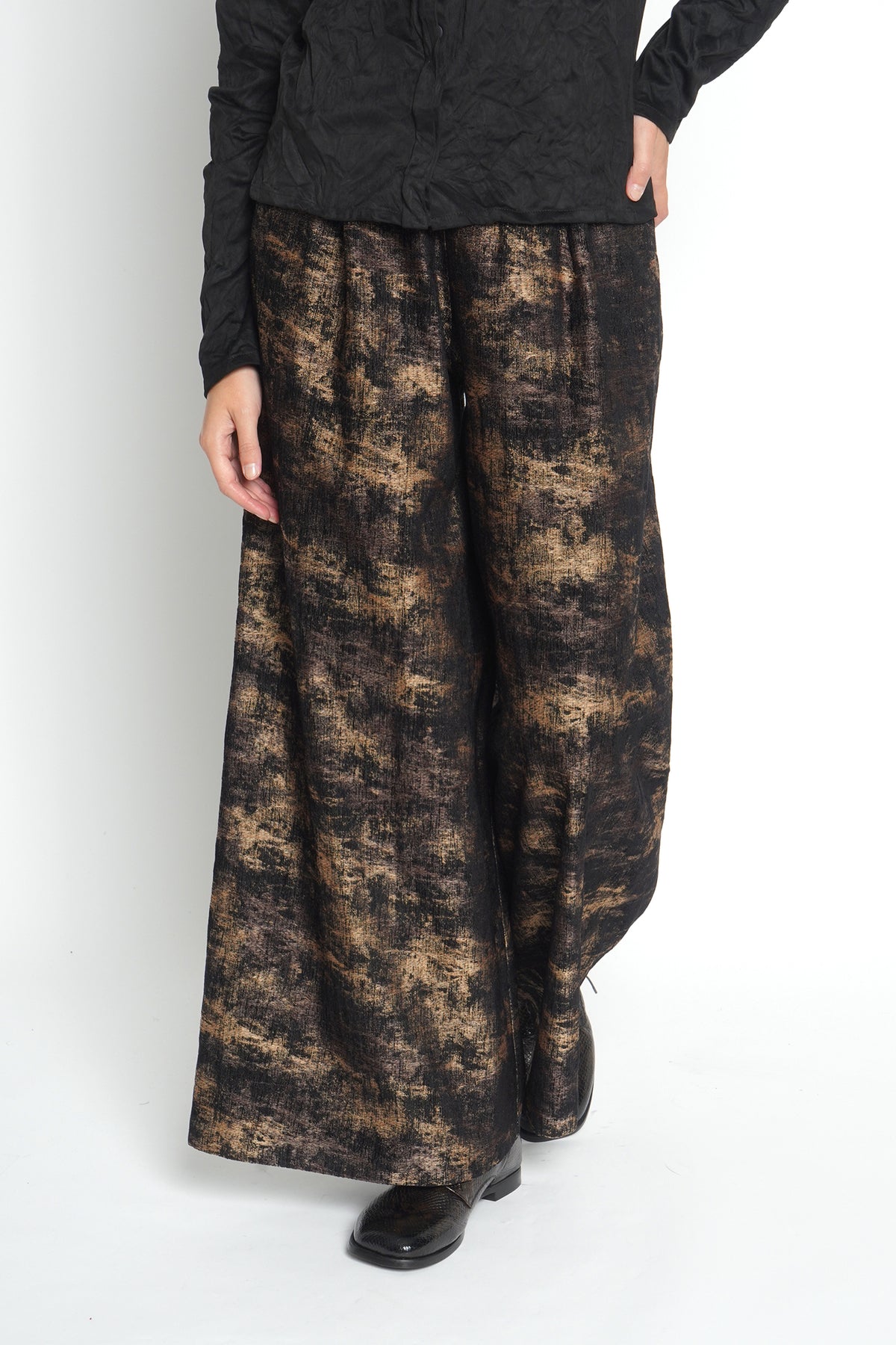 Pantalone ampio oro nero