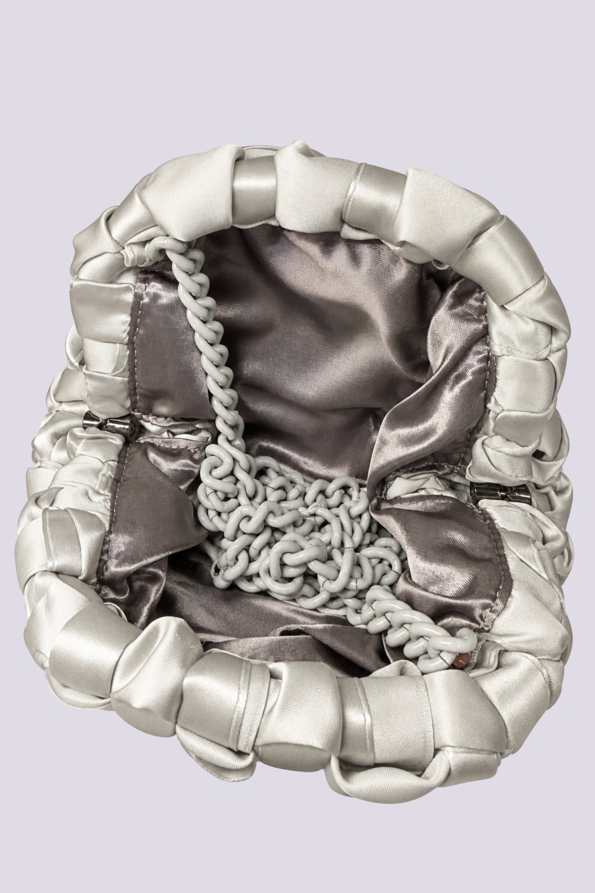 Borsa Satin mini argento