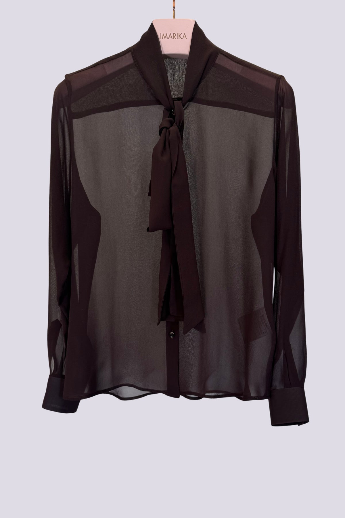 Camicia con fiocco marrone