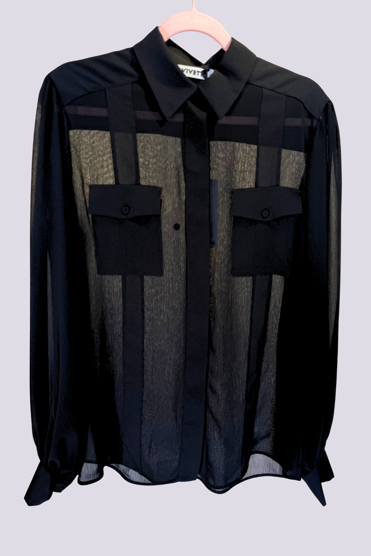 Camicia nera trasparente