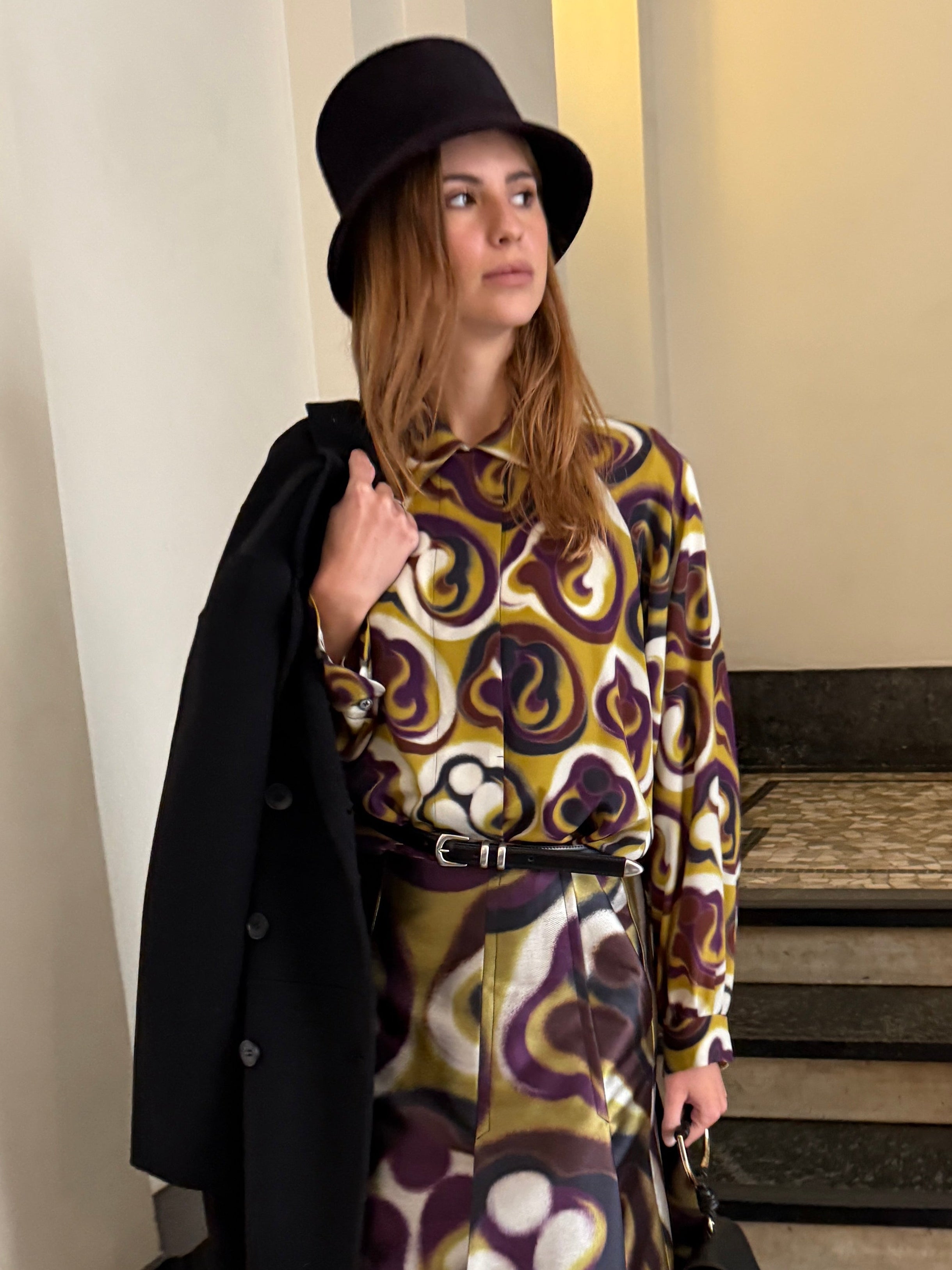 Camicia di seta fantasia