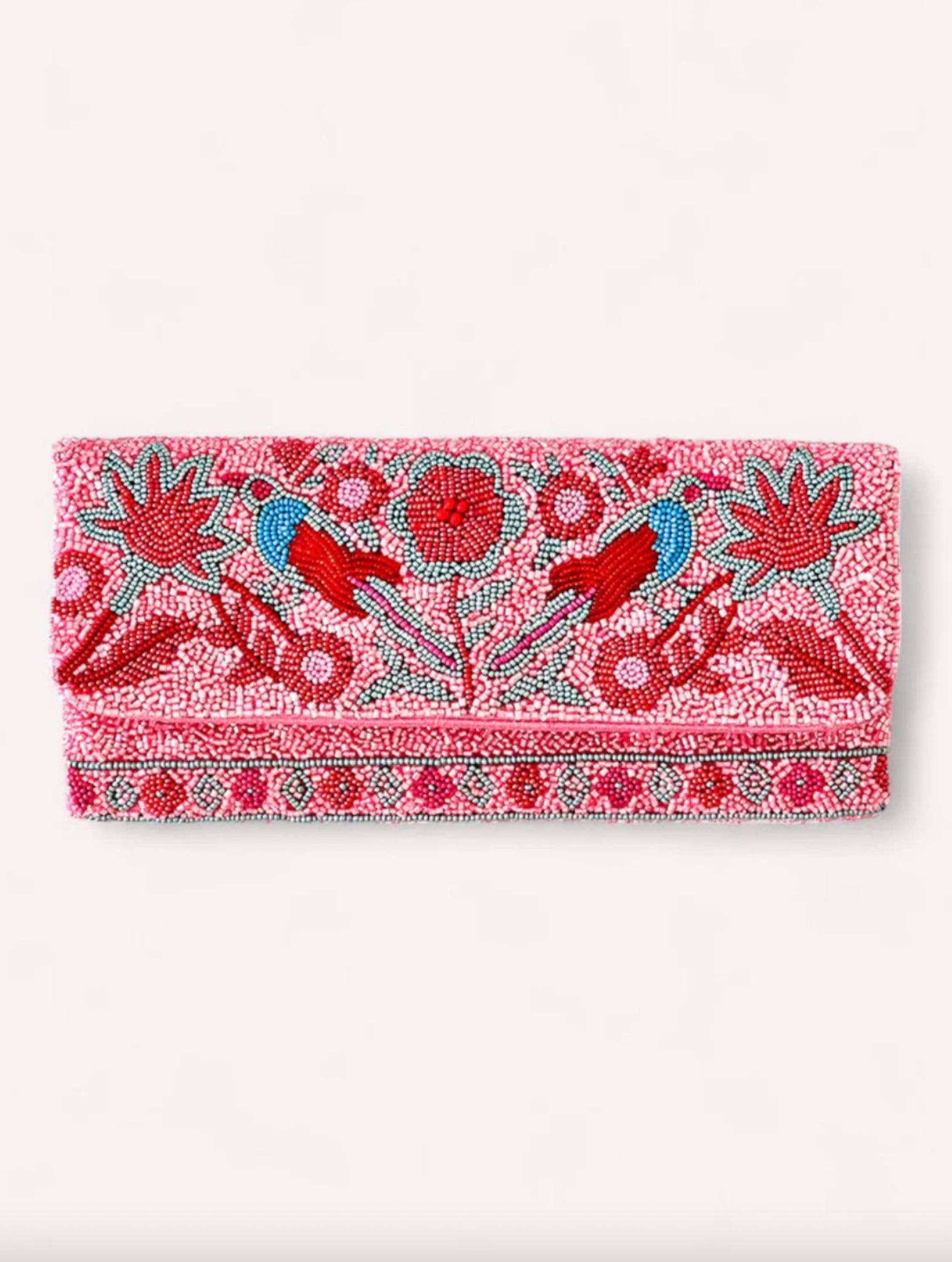Clutch perline rosa