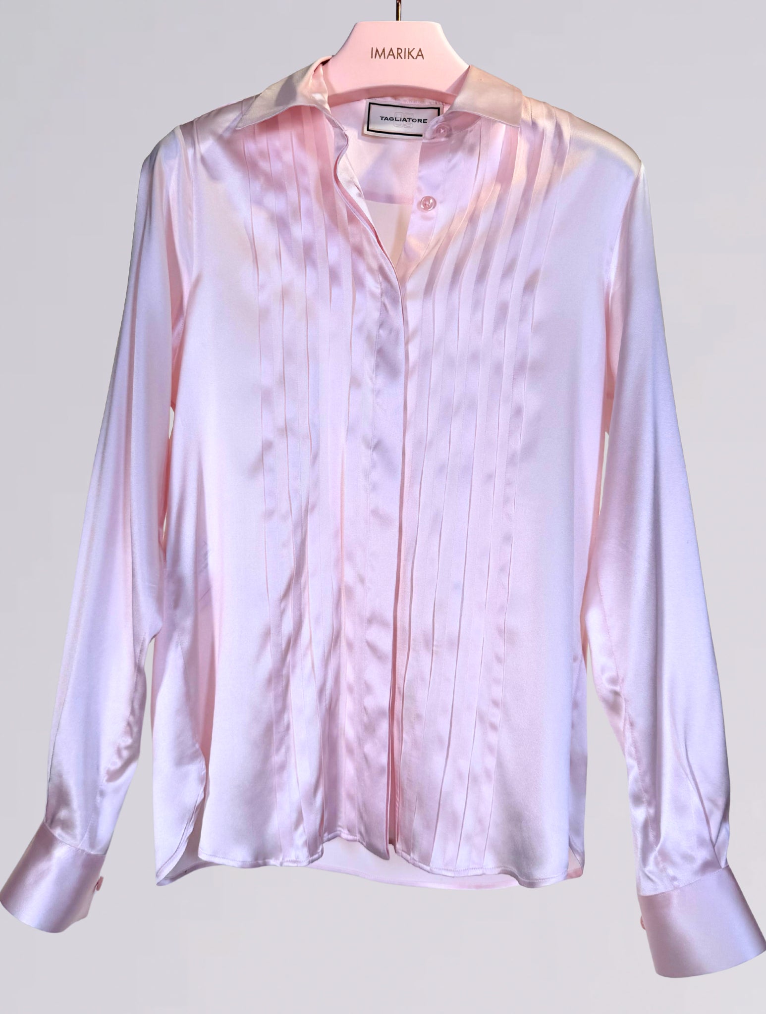 Camicia con plastron rosa