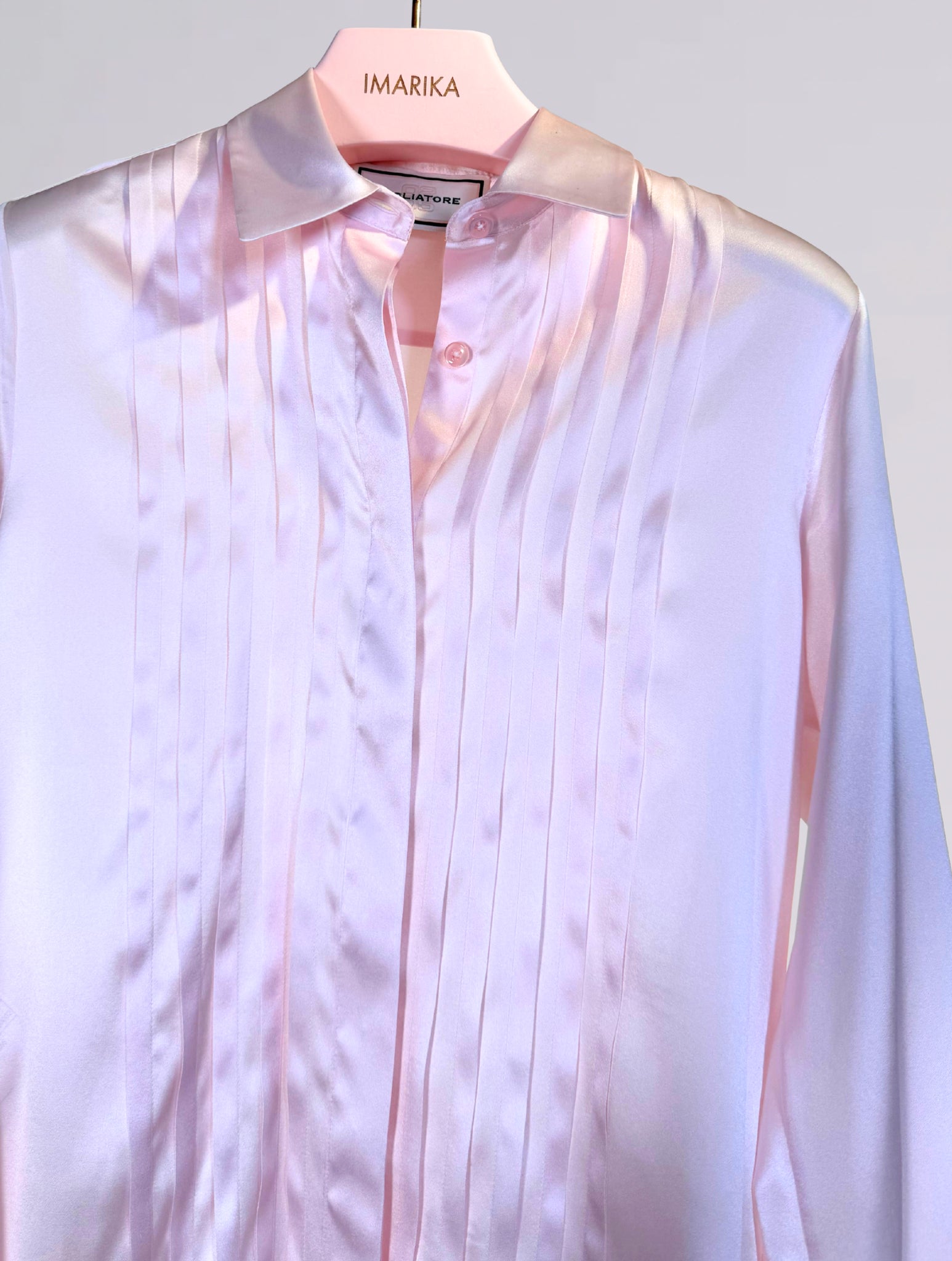 Camicia con plastron rosa