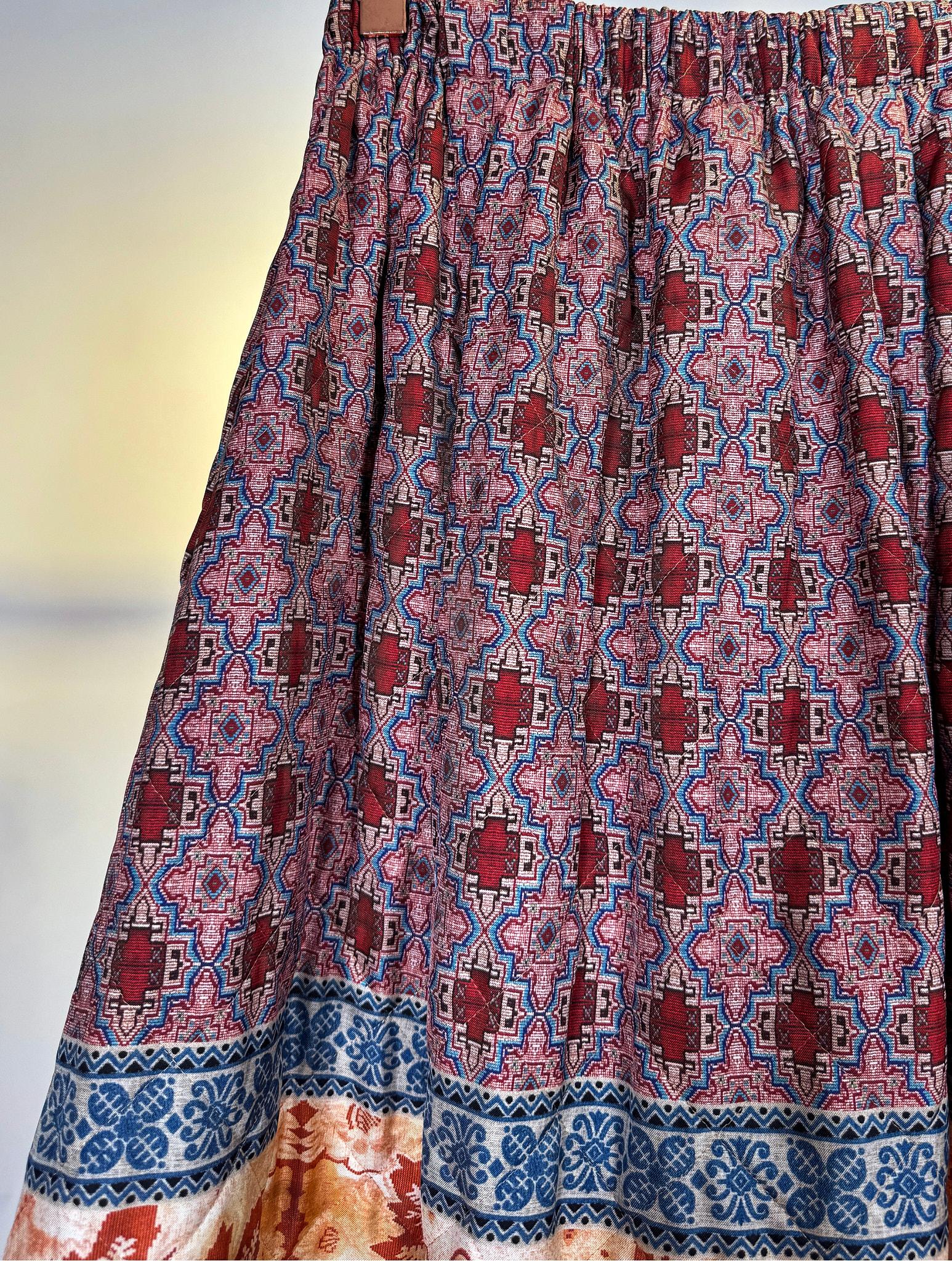 Gonna midi con stampa geometrica 516689IMBOTTITA BURGUNDY Pierre-Louis Mascia