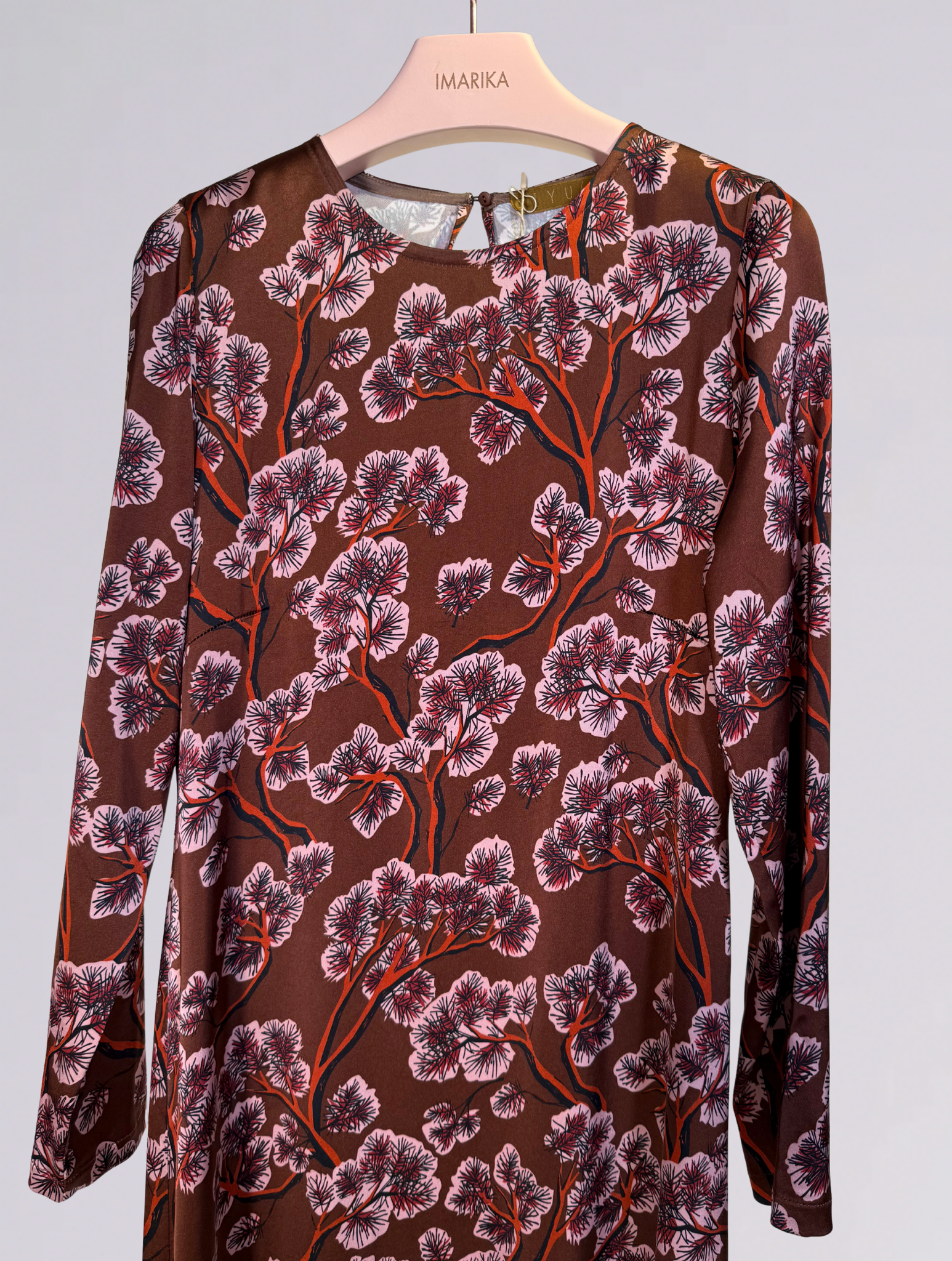 Abito lungo marrone SON 882LSETA MARRONE siyu