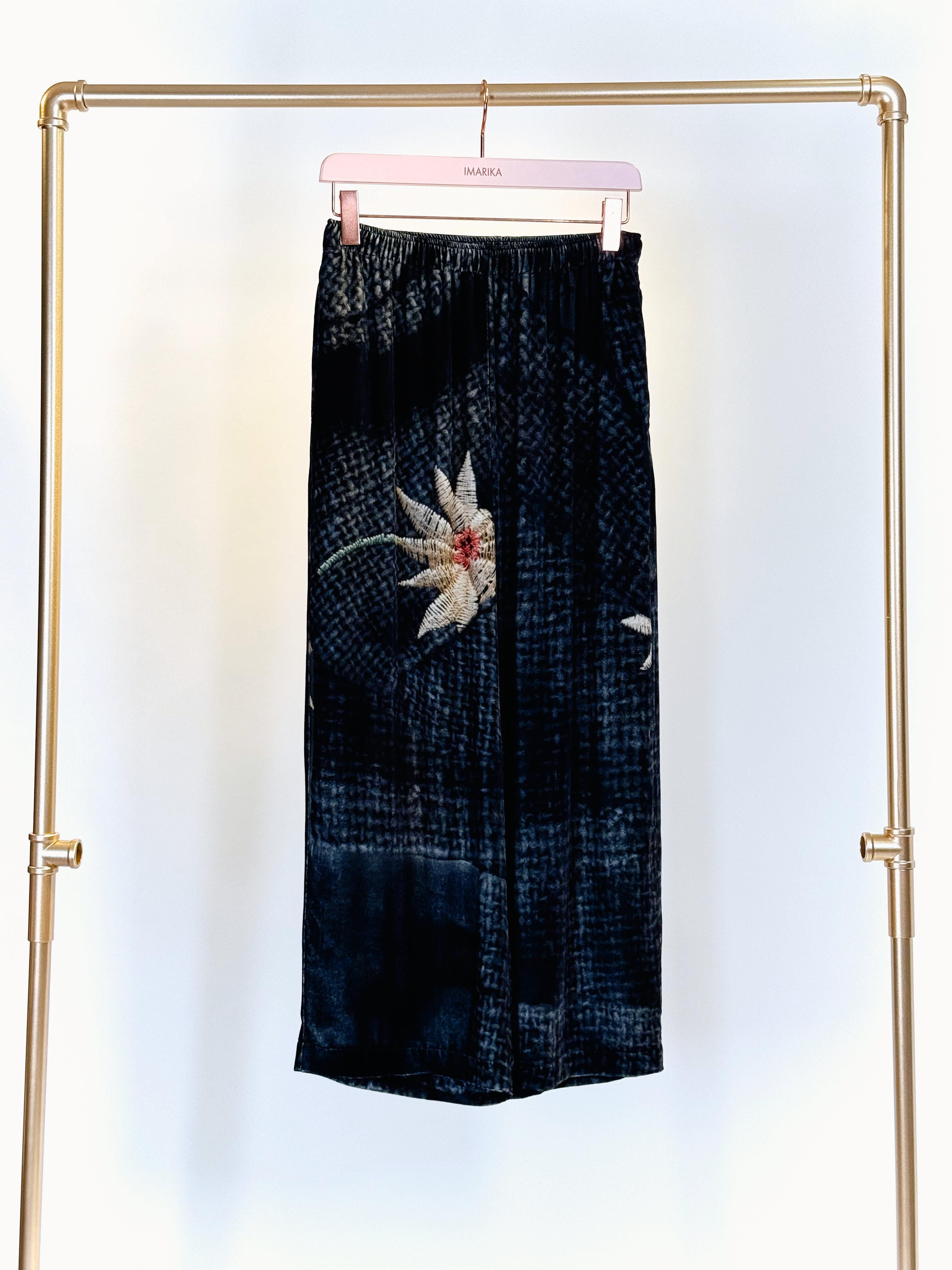 Pantalone velluto P301COULISSE MULTI NERO Colomba leddi