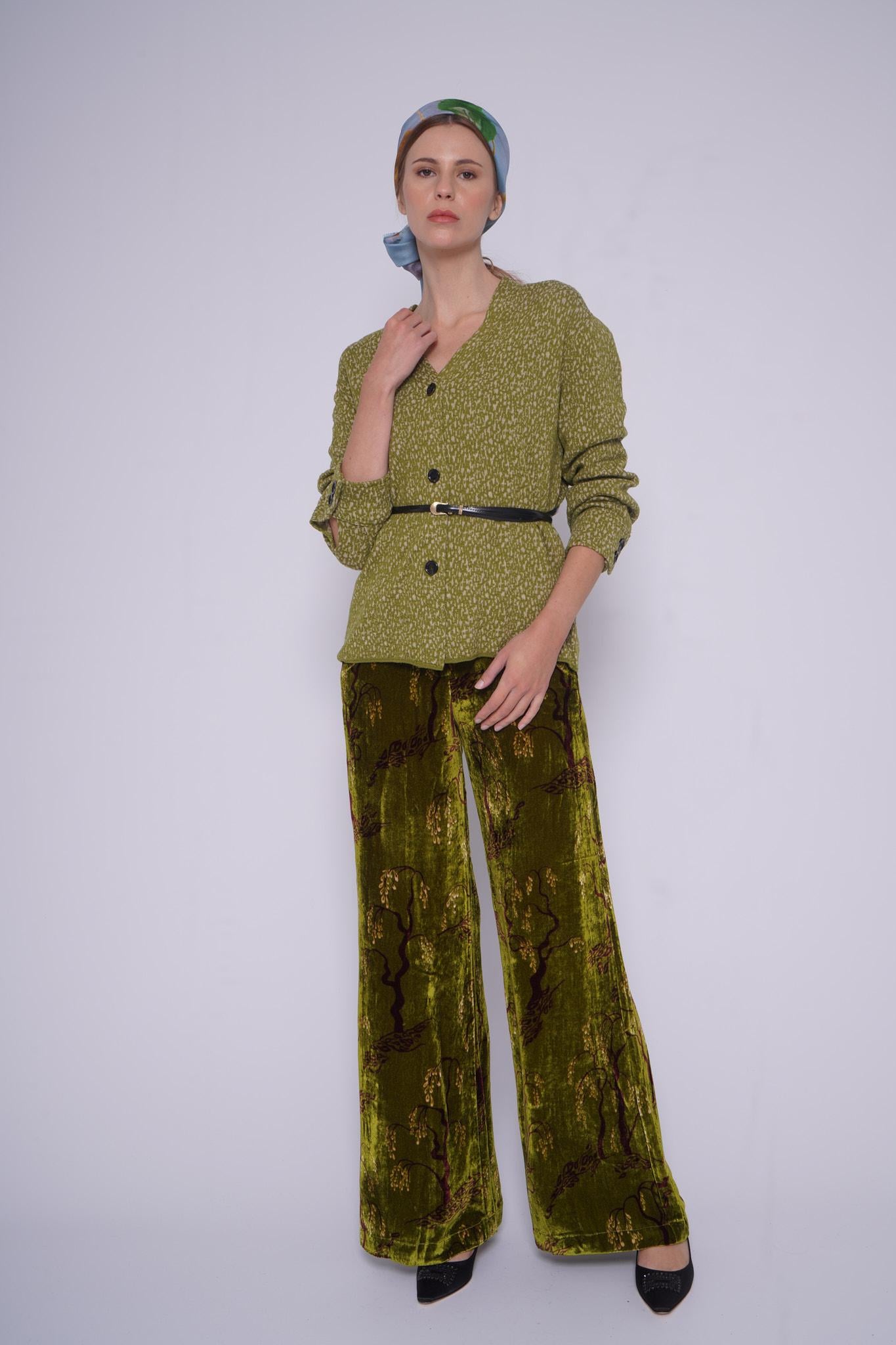 Pantalone Velluto SAUCE VELVET 1068EVERDE siyu