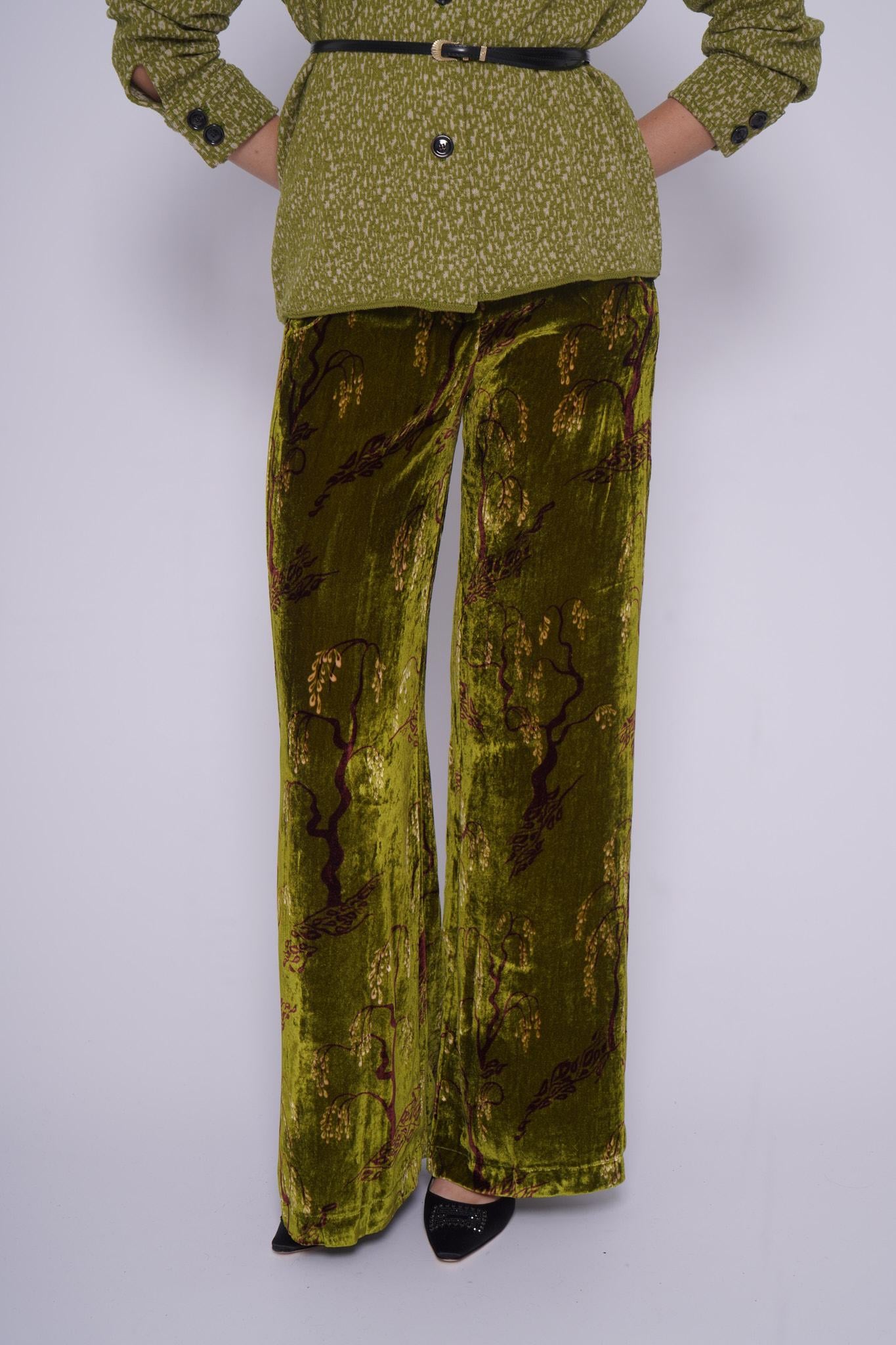 Pantalone Velluto SAUCE VELVET 1068EVERDE siyu
