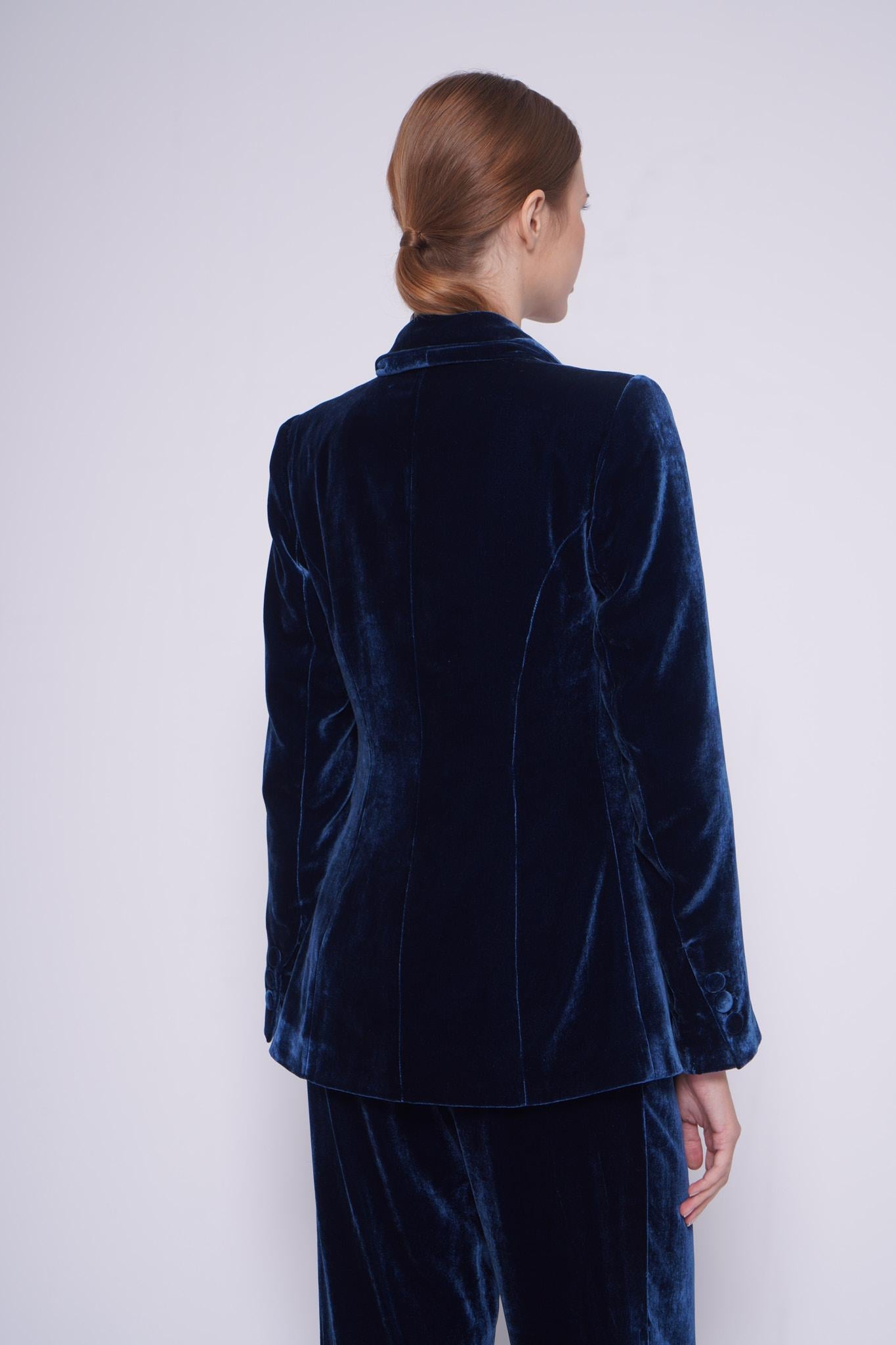 Blazer velluto JK 1904-VVELLUTO BLU Sartoria 74