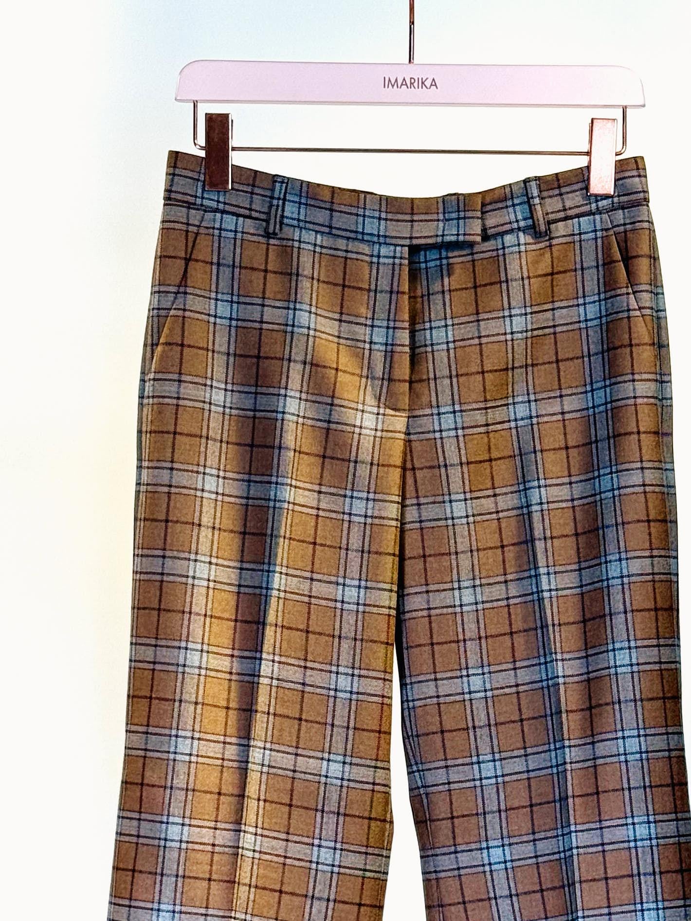 Pantalone tartan MELODIAQUADRI BEIGE QUELLEDUE
