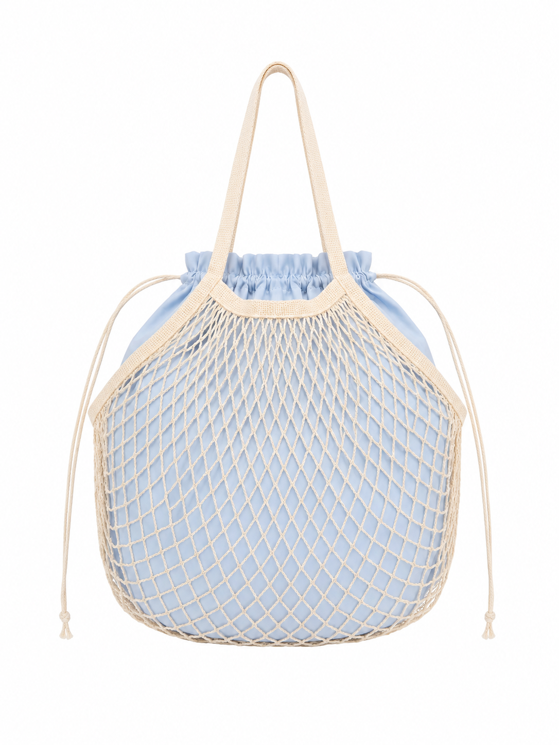 Borsa a rete con ciliegie applicate