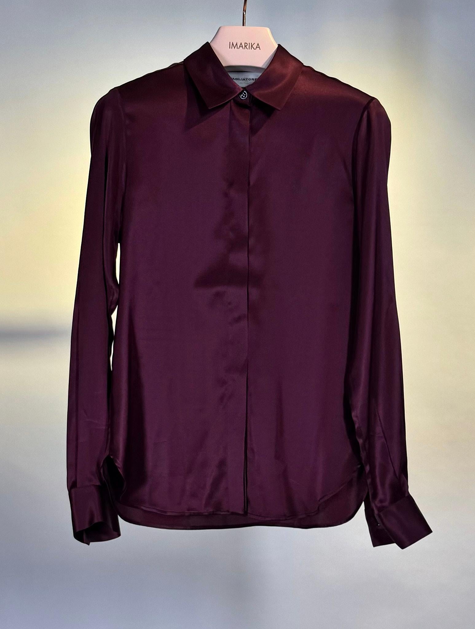 Camicia di seta ANDRASETA BORDEAUX Tagliatore