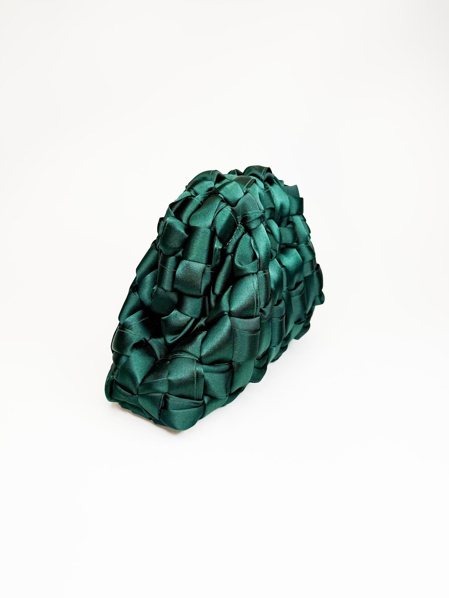 Clutch in satin MINI GAMEFOREST VERDE MARIA La rosa