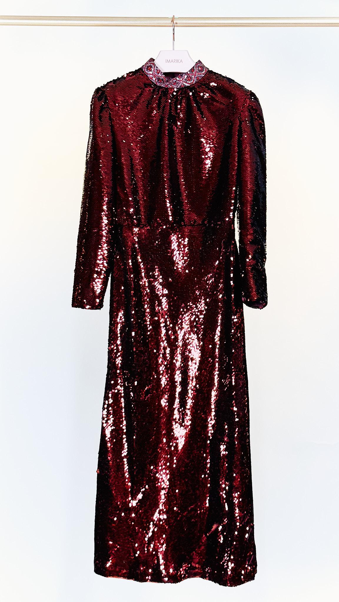 Abito in paillettes JENAPAILLETTES BORDEAUX saloni