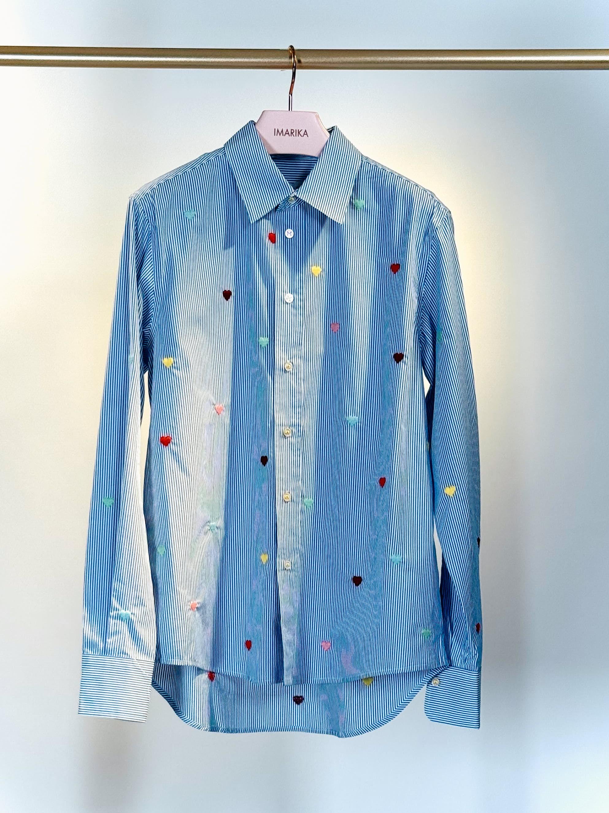 Camicia con ricami SHT003ARIGHE CUORI MIRA MIKATI