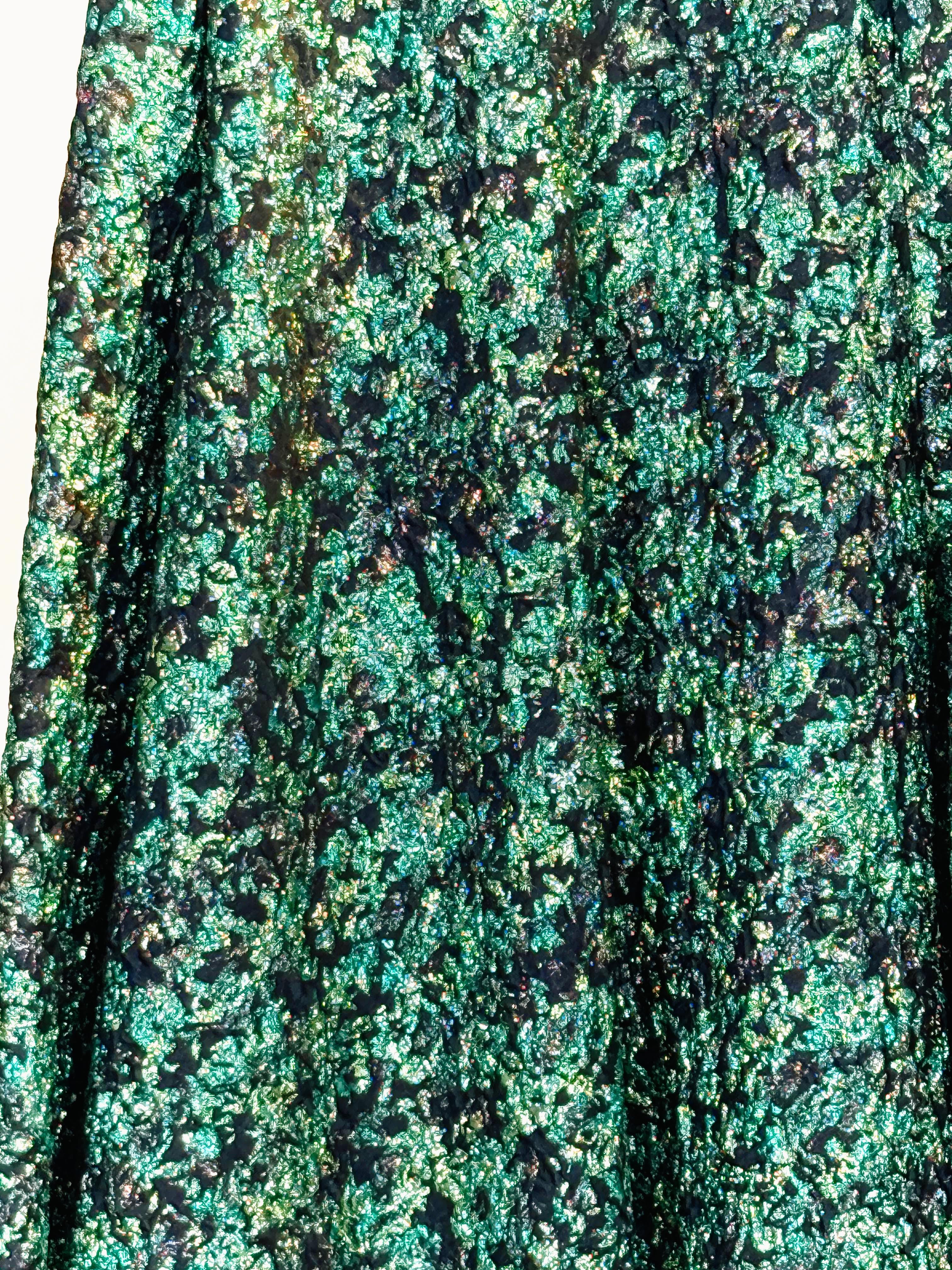 Gonna ampia lurex 52042PEACOCK VERDE ODEEH