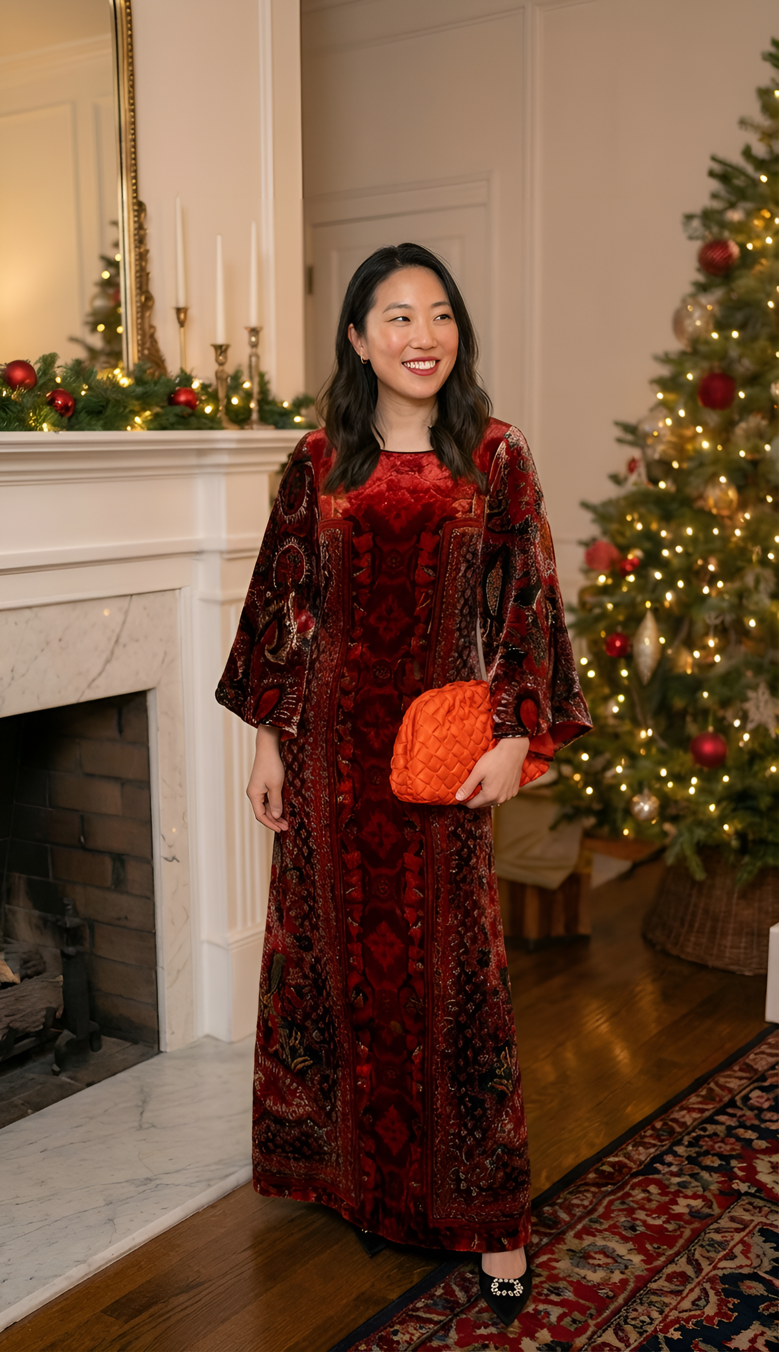 Abito in velluto 516527VELLUTO ROSSO Pierre-Louis Mascia