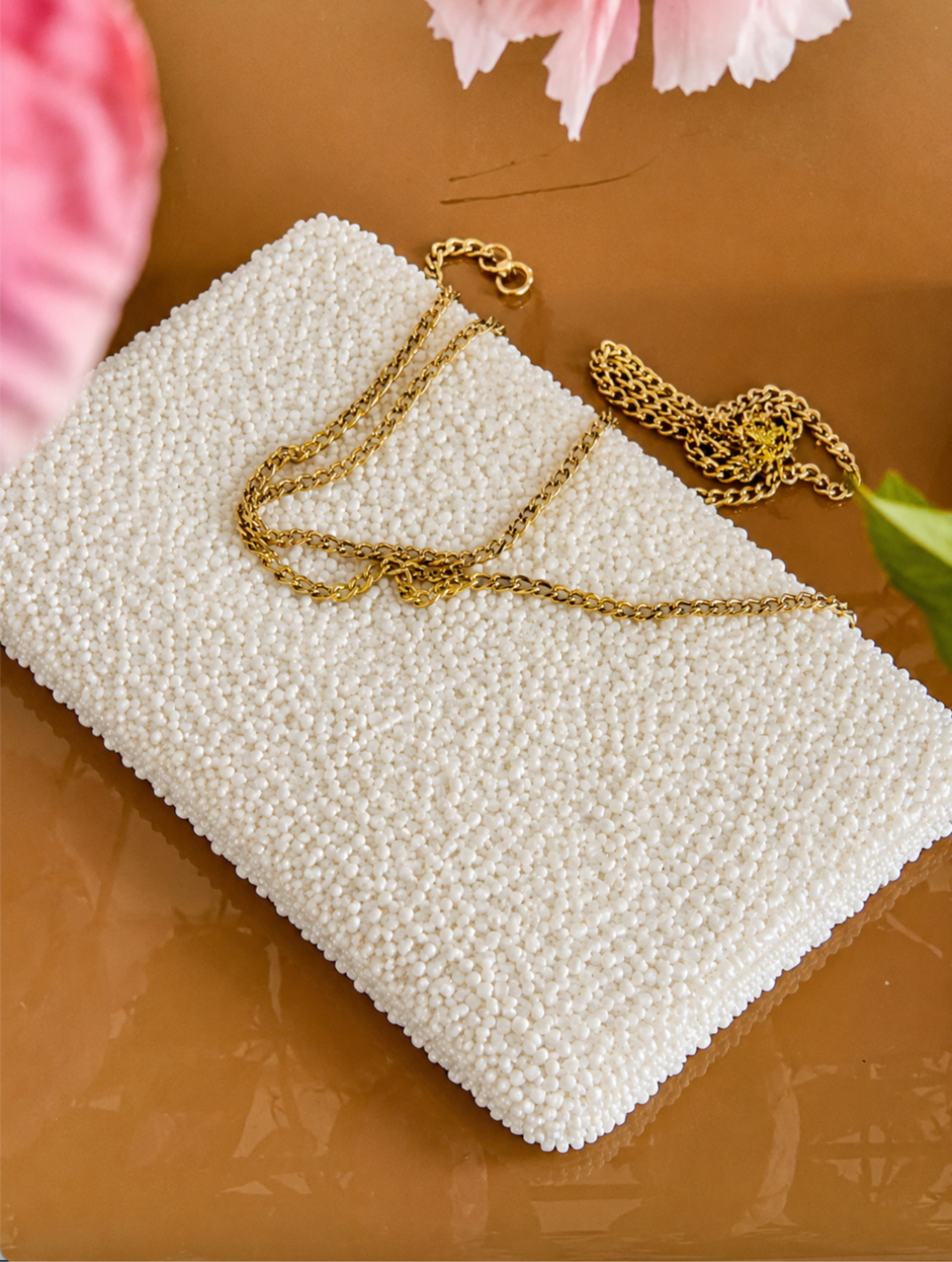 Pouch di perline conchiglie rosse