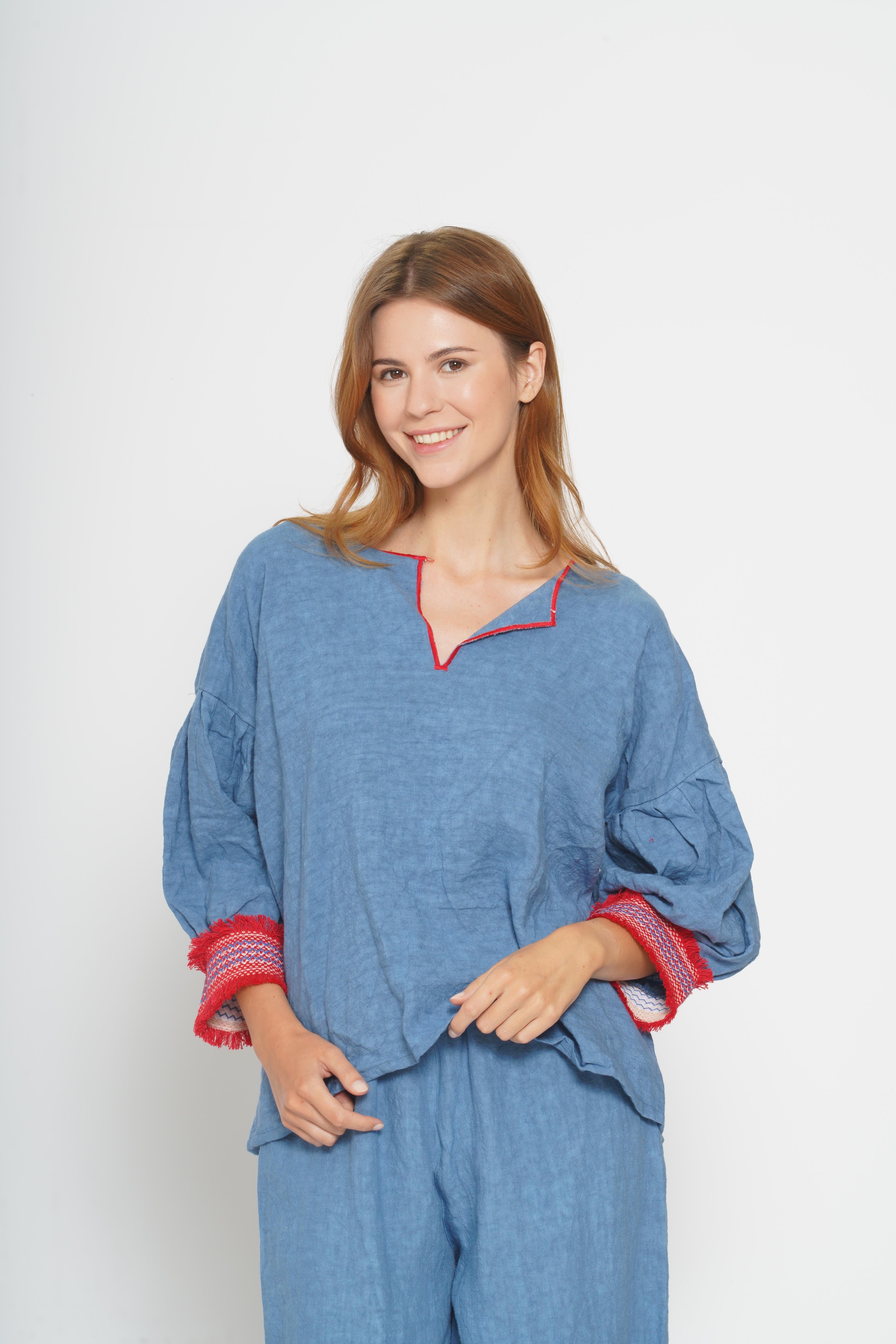 Blusa Tulum azzurro