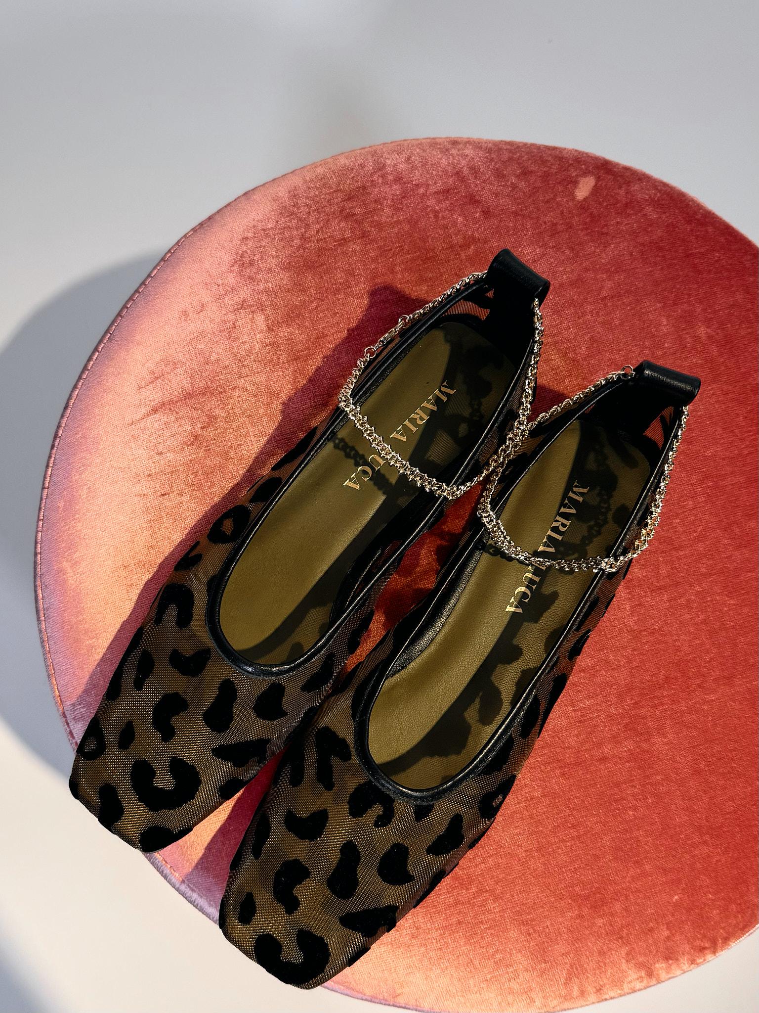 Ballerine Mesh Leopardate JAGUAR NET 533LEOPARD NERO MARIA LUCA