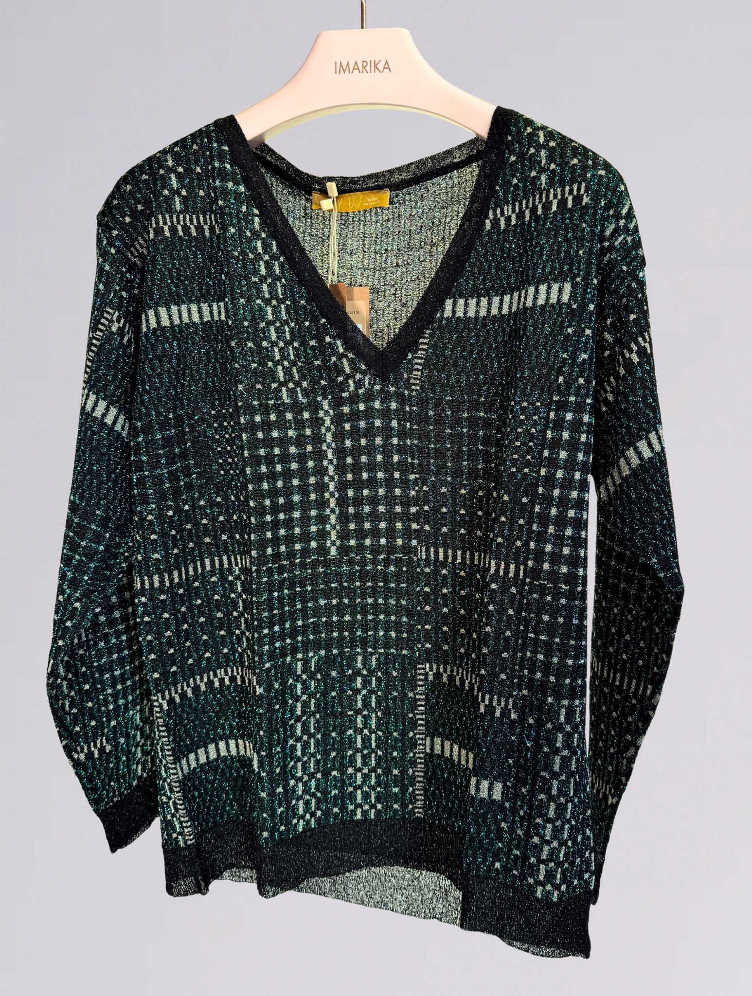 Maglia lurex K LUJO PATCHWORKMULTI AZZURRO siyu