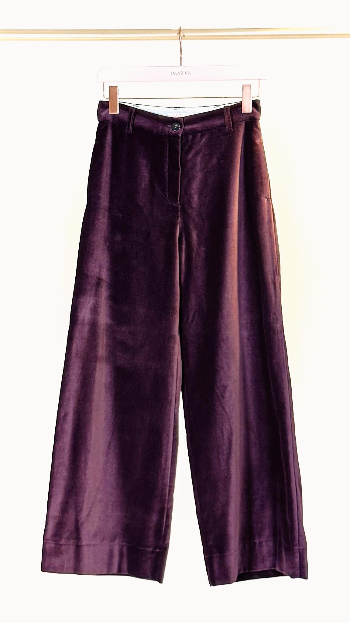Pantalone in velluto DORISVELLUTO VIOLA MININA