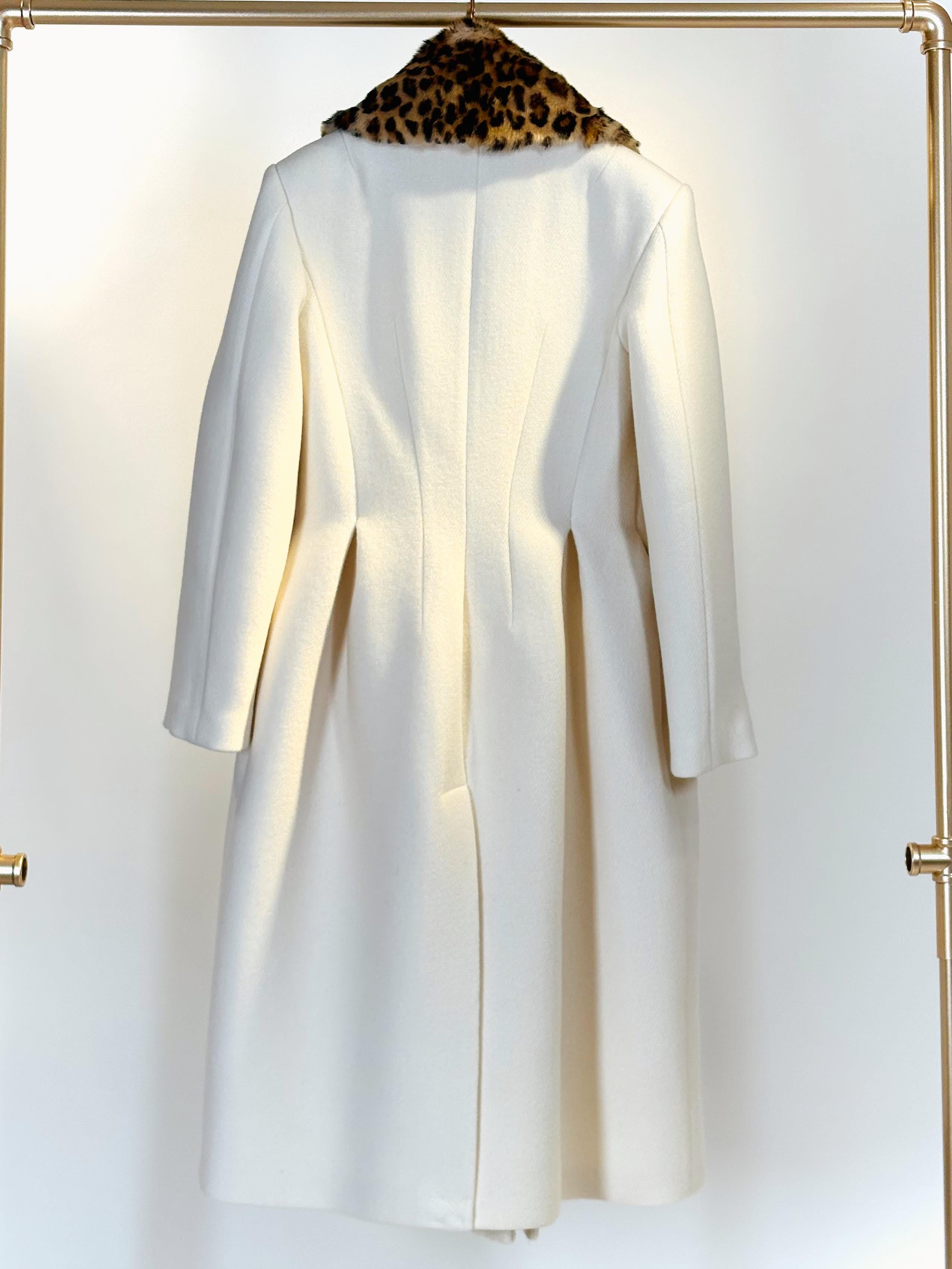 Cappotto collo in pelliccia CA0V27COLLO LEO BIANCO VIVETTA